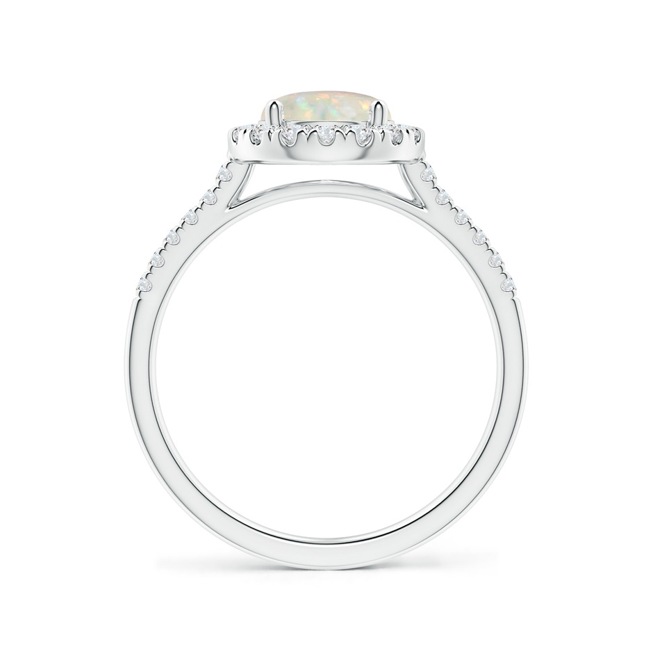 7mm AAA Round Opal Halo Ring with Diamond Accents in White Gold side-1