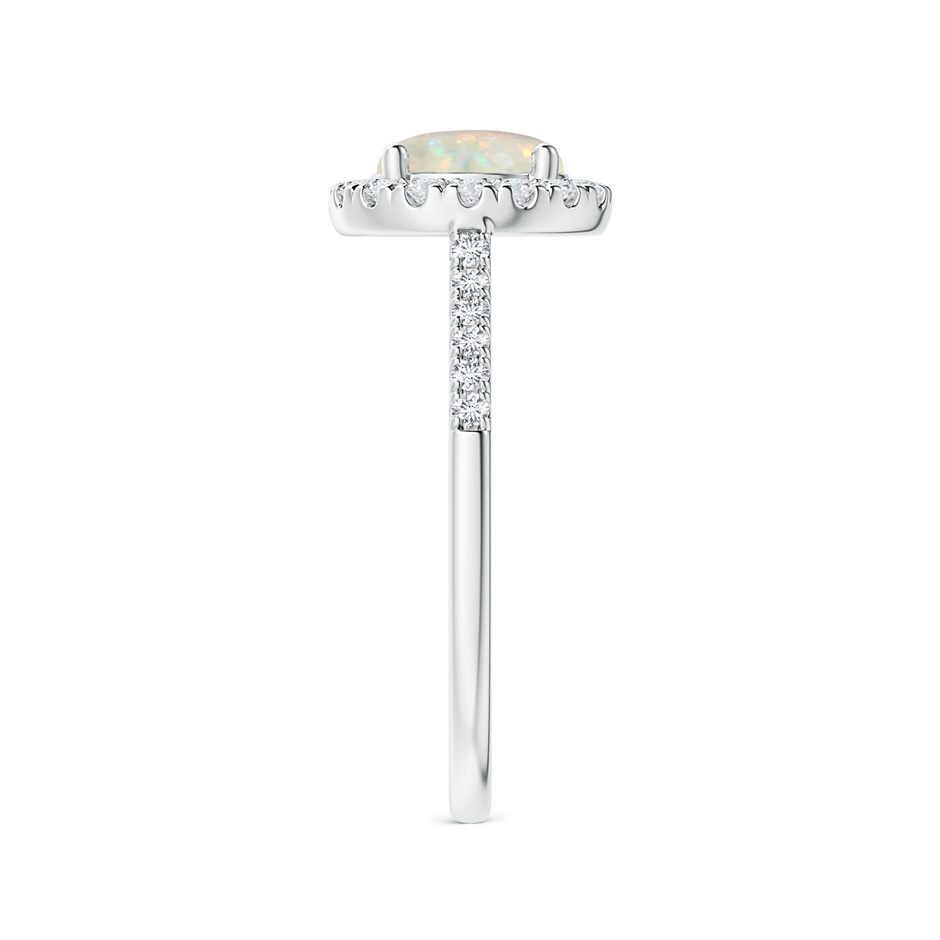 7mm AAA Round Opal Halo Ring with Diamond Accents in White Gold side-2