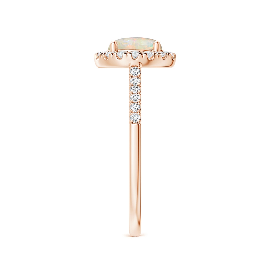 7mm AAAA Round Opal Halo Ring with Diamond Accents in Rose Gold side-2