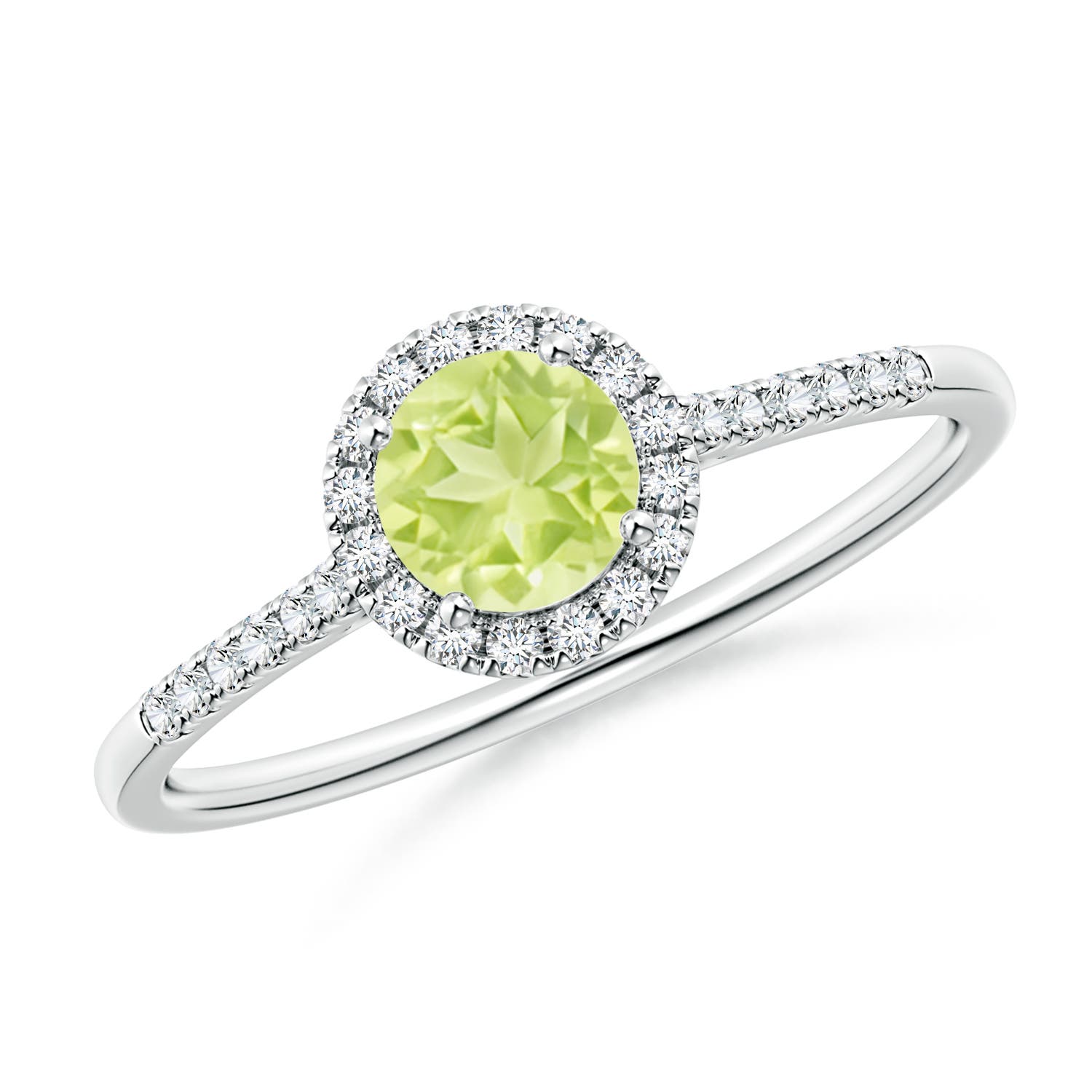 A - Peridot / 0.7 CT / 14 KT White Gold