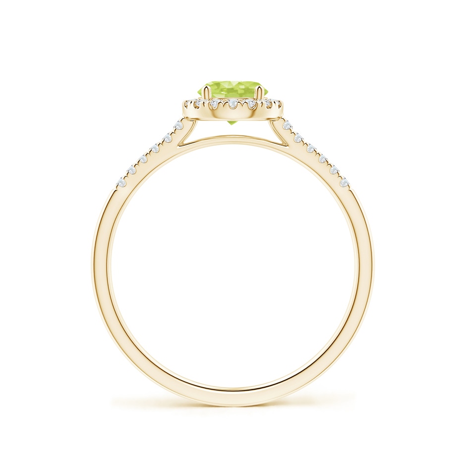 5mm A Round Peridot Halo Ring with Diamond Accents in Yellow Gold side-1