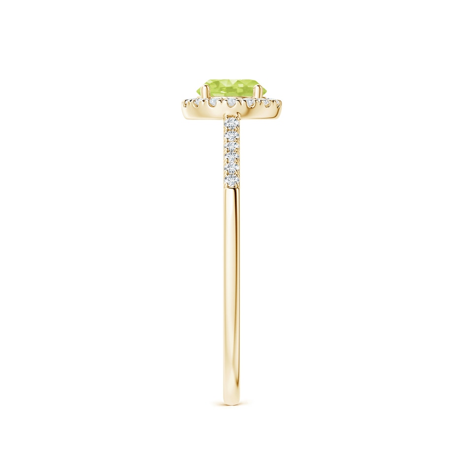 5mm A Round Peridot Halo Ring with Diamond Accents in Yellow Gold side-2