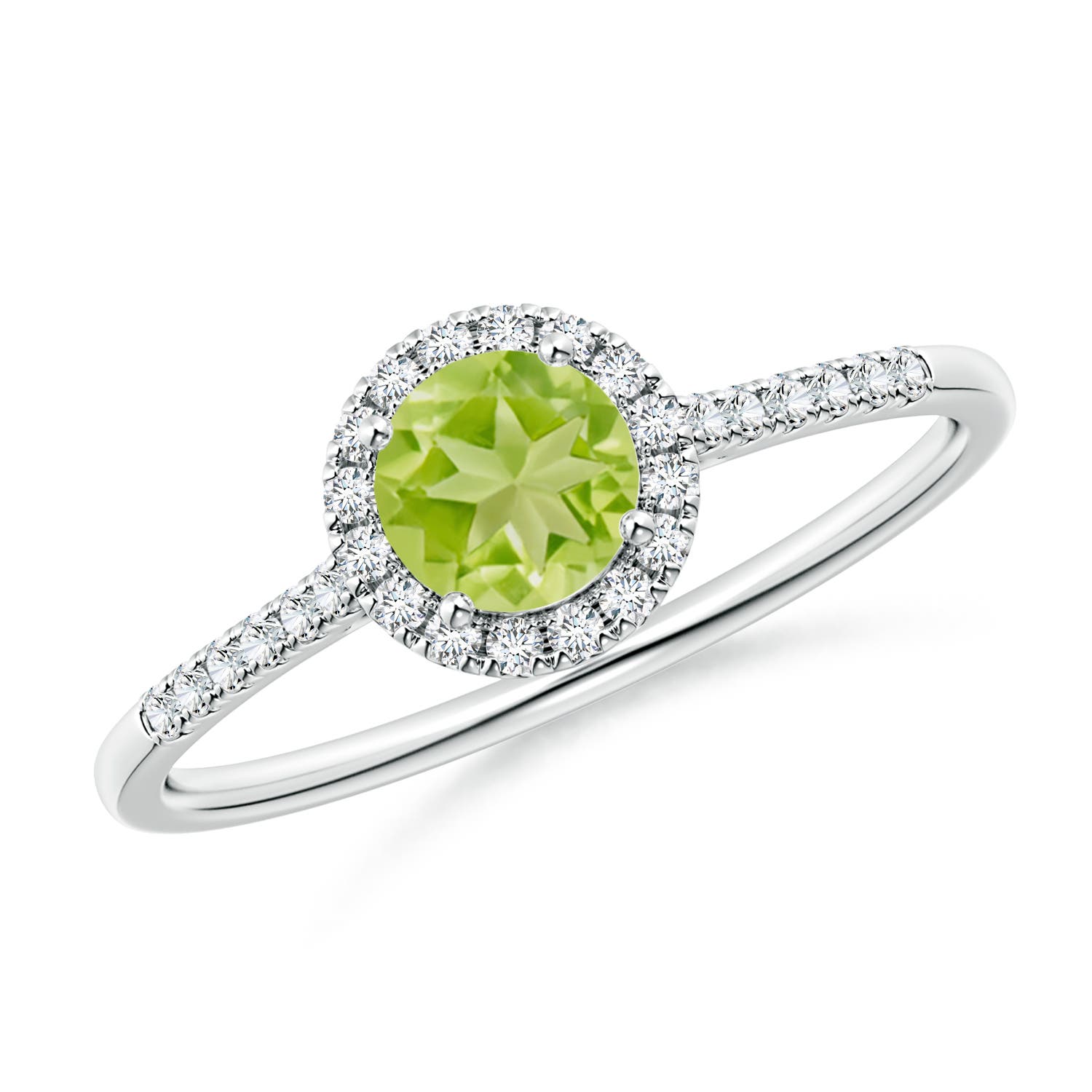 AA - Peridot / 0.7 CT / 14 KT White Gold