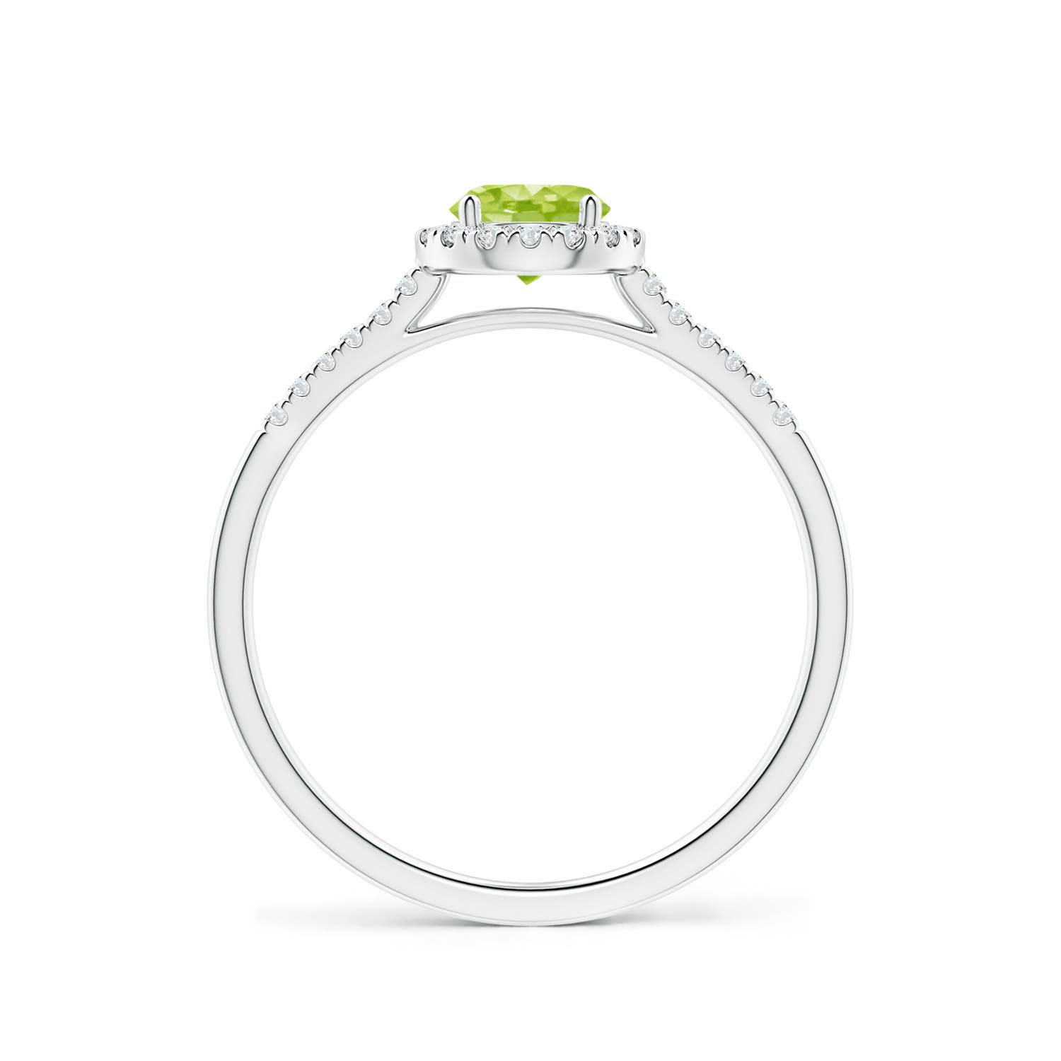 AA - Peridot / 0.7 CT / 14 KT White Gold