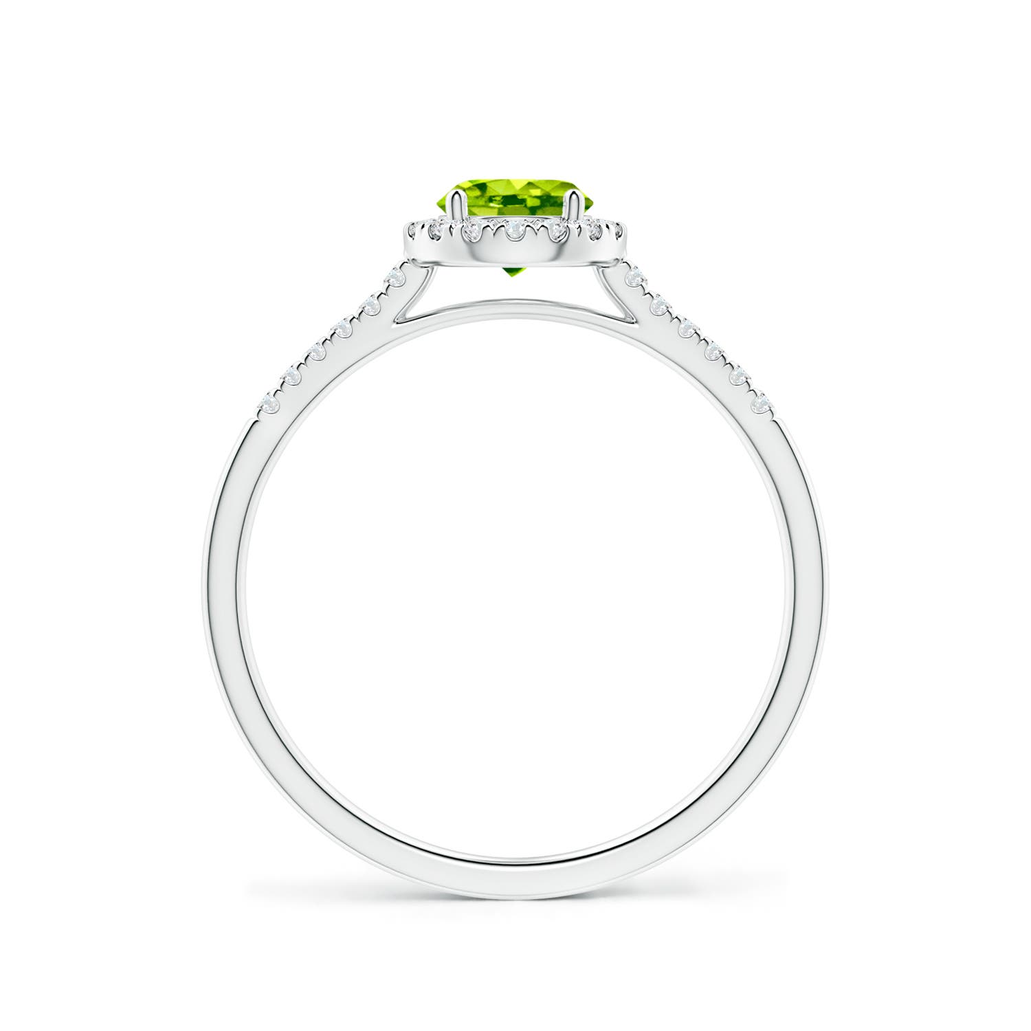 AAA - Peridot / 0.7 CT / 14 KT White Gold