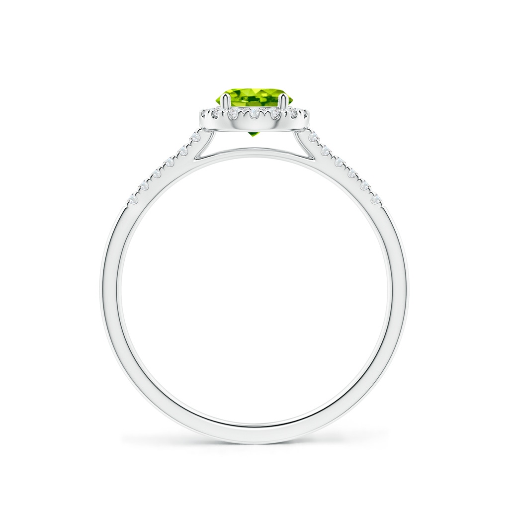 5mm AAA Round Peridot Halo Ring with Diamond Accents in White Gold - side_1