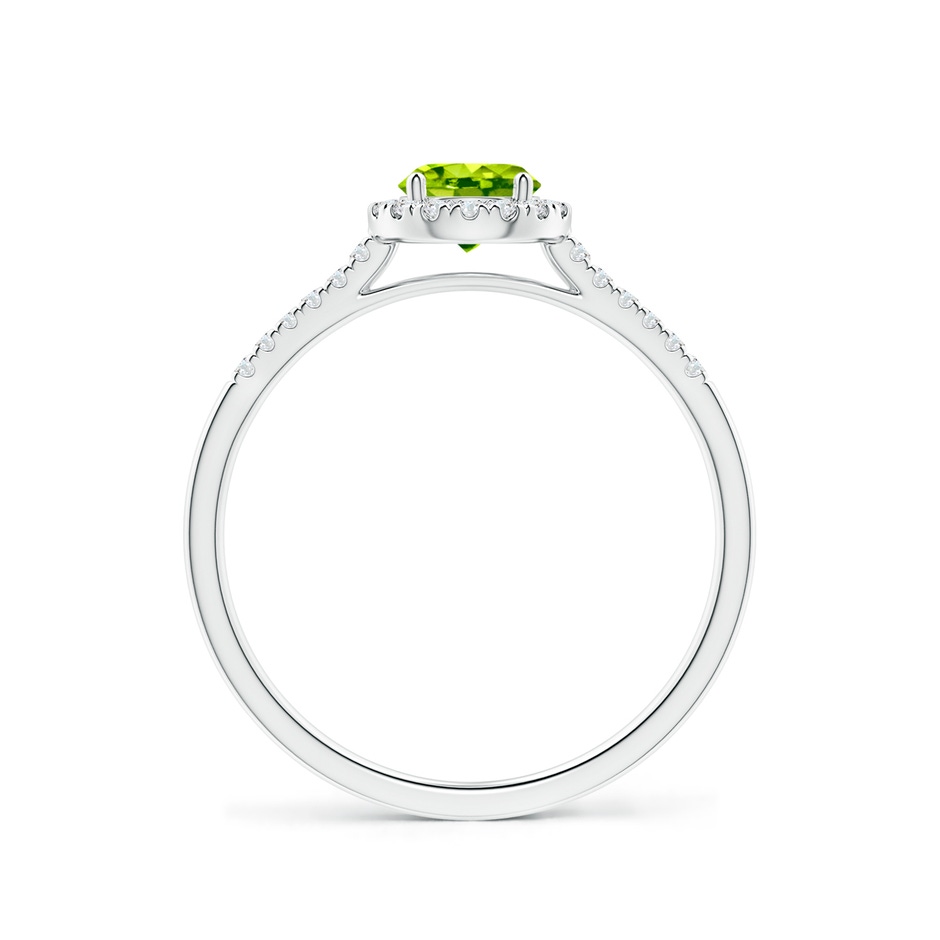 5mm AAA Round Peridot Halo Ring with Diamond Accents in White Gold side-1