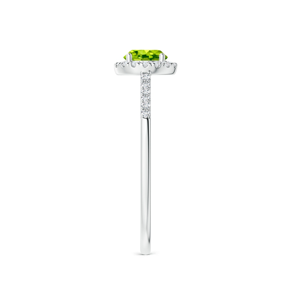 5mm AAA Round Peridot Halo Ring with Diamond Accents in White Gold side-2