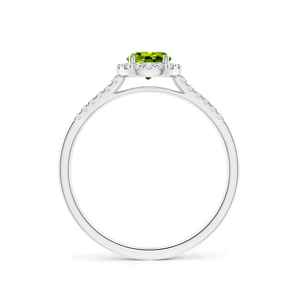 5mm AAAA Round Peridot Halo Ring with Diamond Accents in P950 Platinum - side_1
