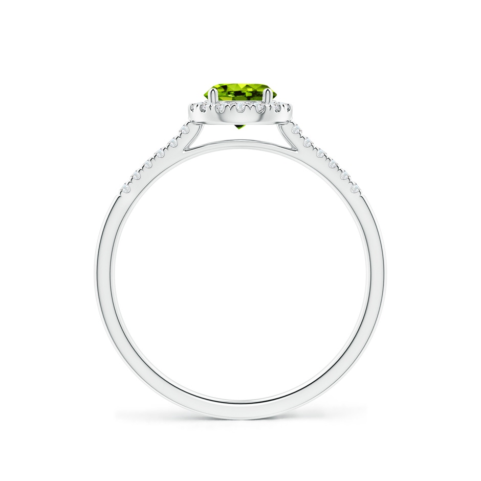 5mm AAAA Round Peridot Halo Ring with Diamond Accents in P950 Platinum side-1