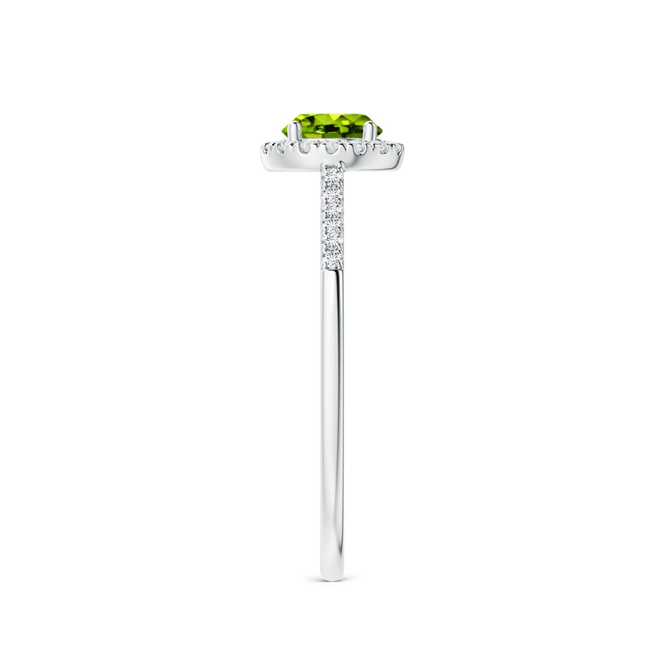 5mm AAAA Round Peridot Halo Ring with Diamond Accents in P950 Platinum side-2