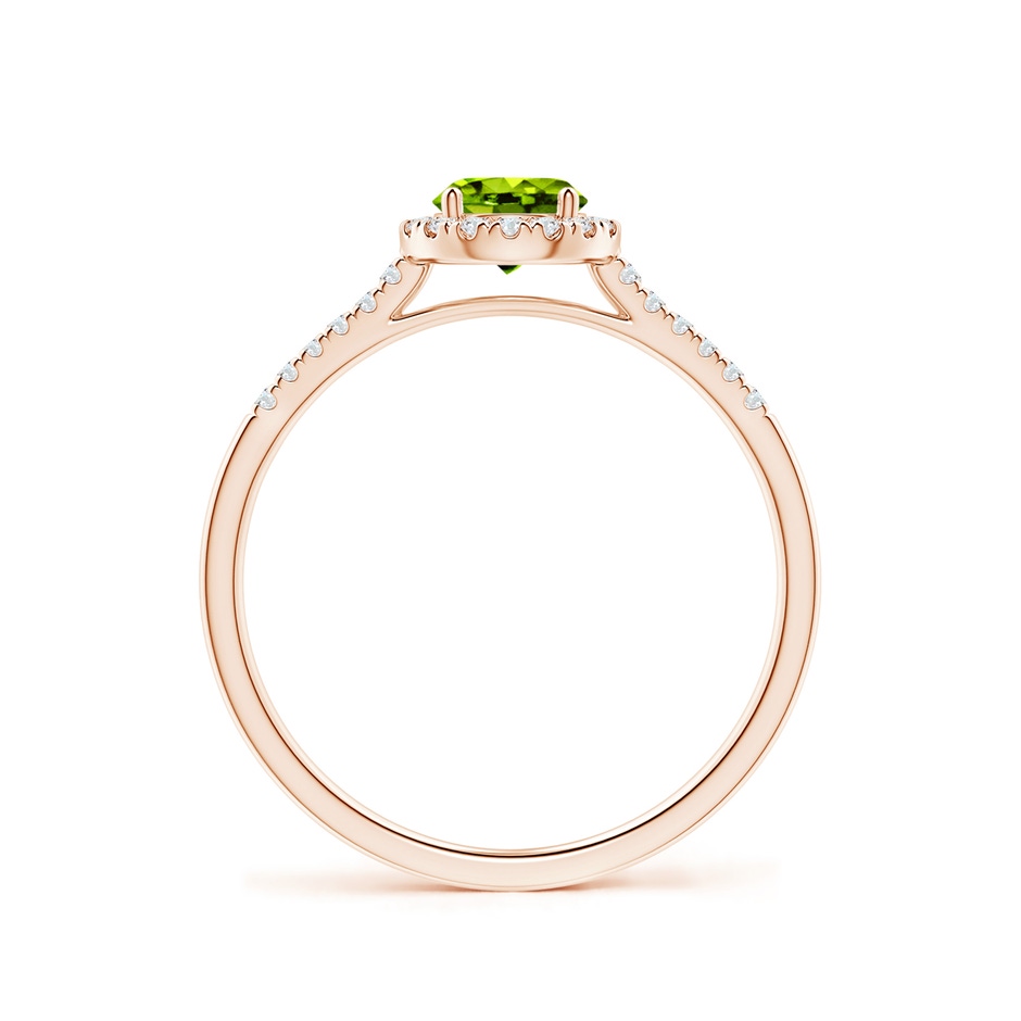 5mm AAAA Round Peridot Halo Ring with Diamond Accents in Rose Gold side-1