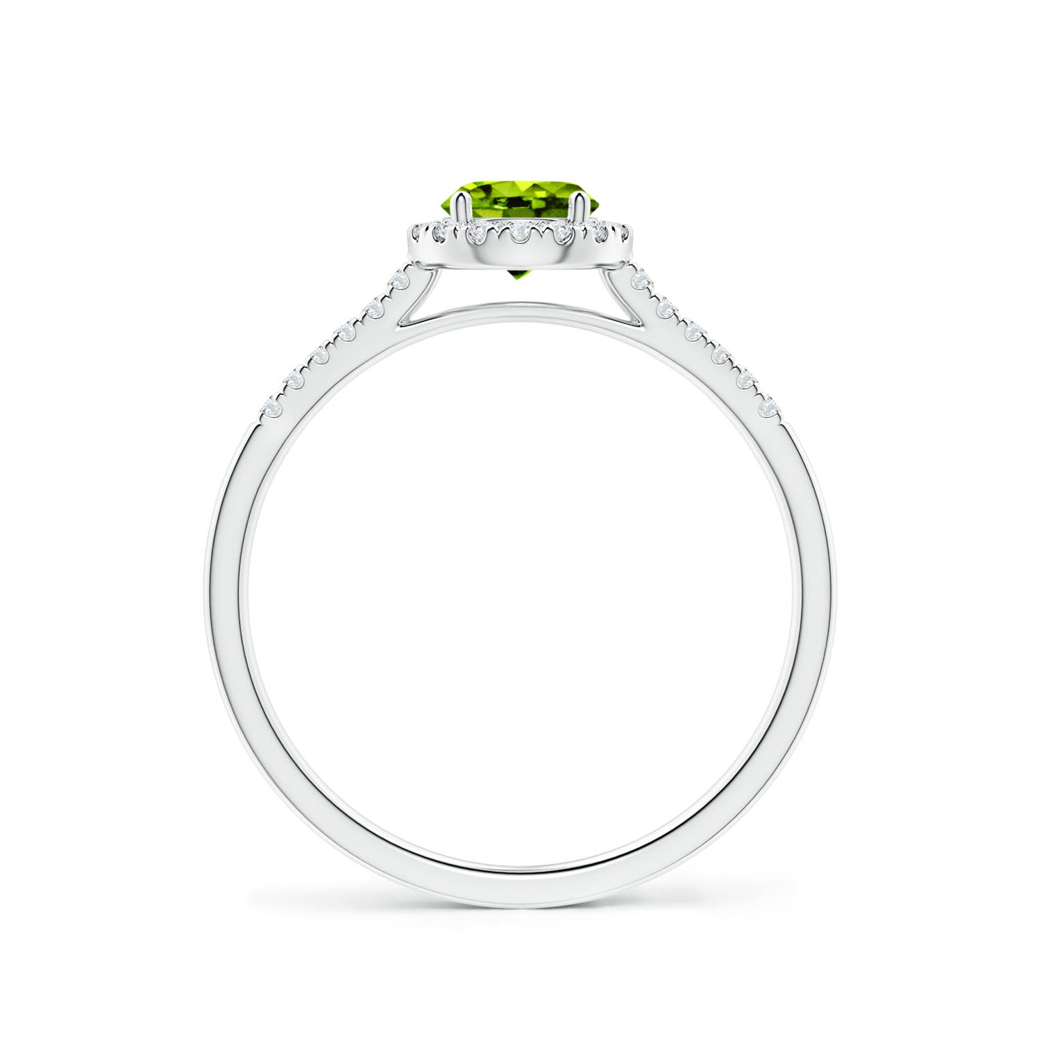 AAAA - Peridot / 0.7 CT / 14 KT White Gold