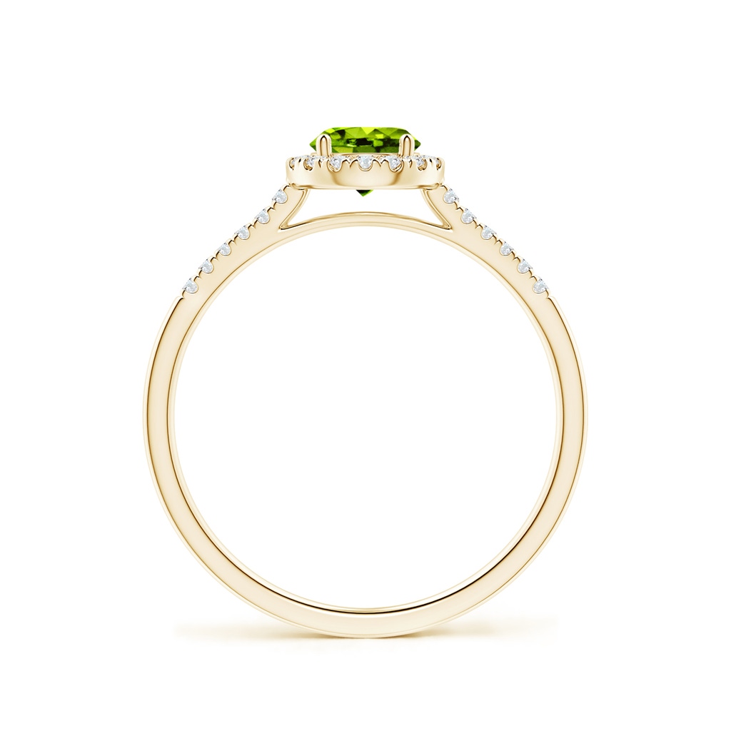 5mm AAAA Round Peridot Halo Ring with Diamond Accents in Yellow Gold - side_1