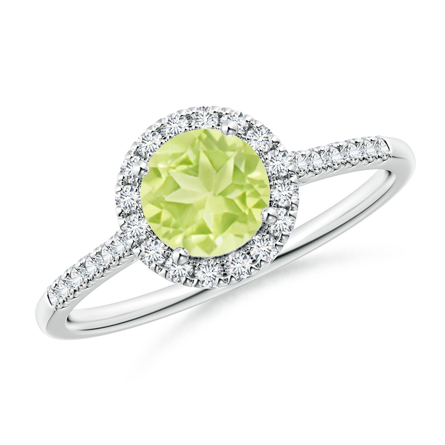 A - Peridot / 1.15 CT / 14 KT White Gold