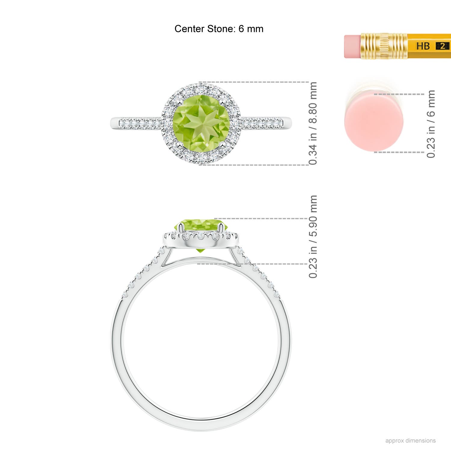 AA - Peridot / 1.15 CT / 14 KT White Gold