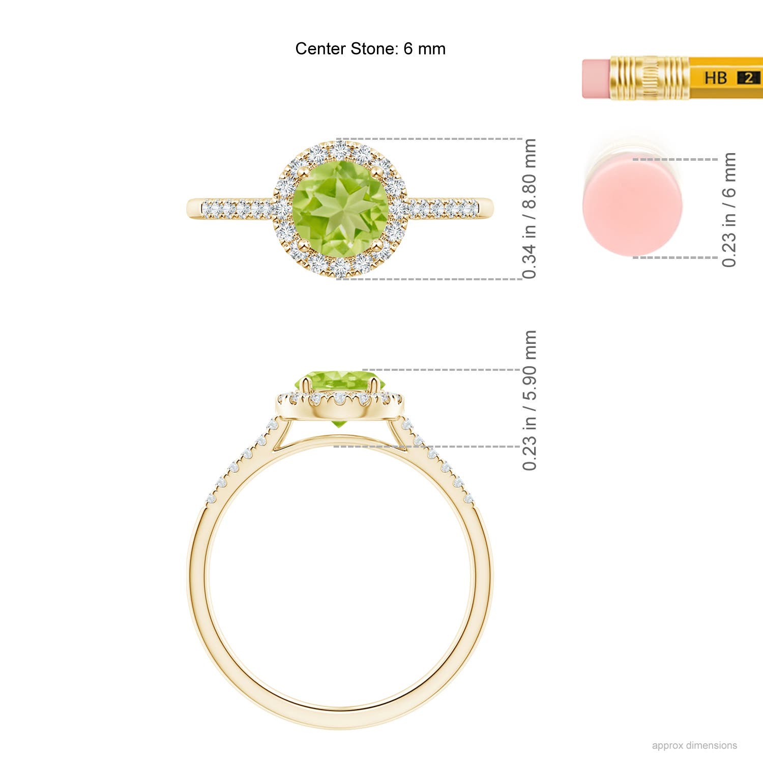 AA - Peridot / 1.15 CT / 14 KT Yellow Gold