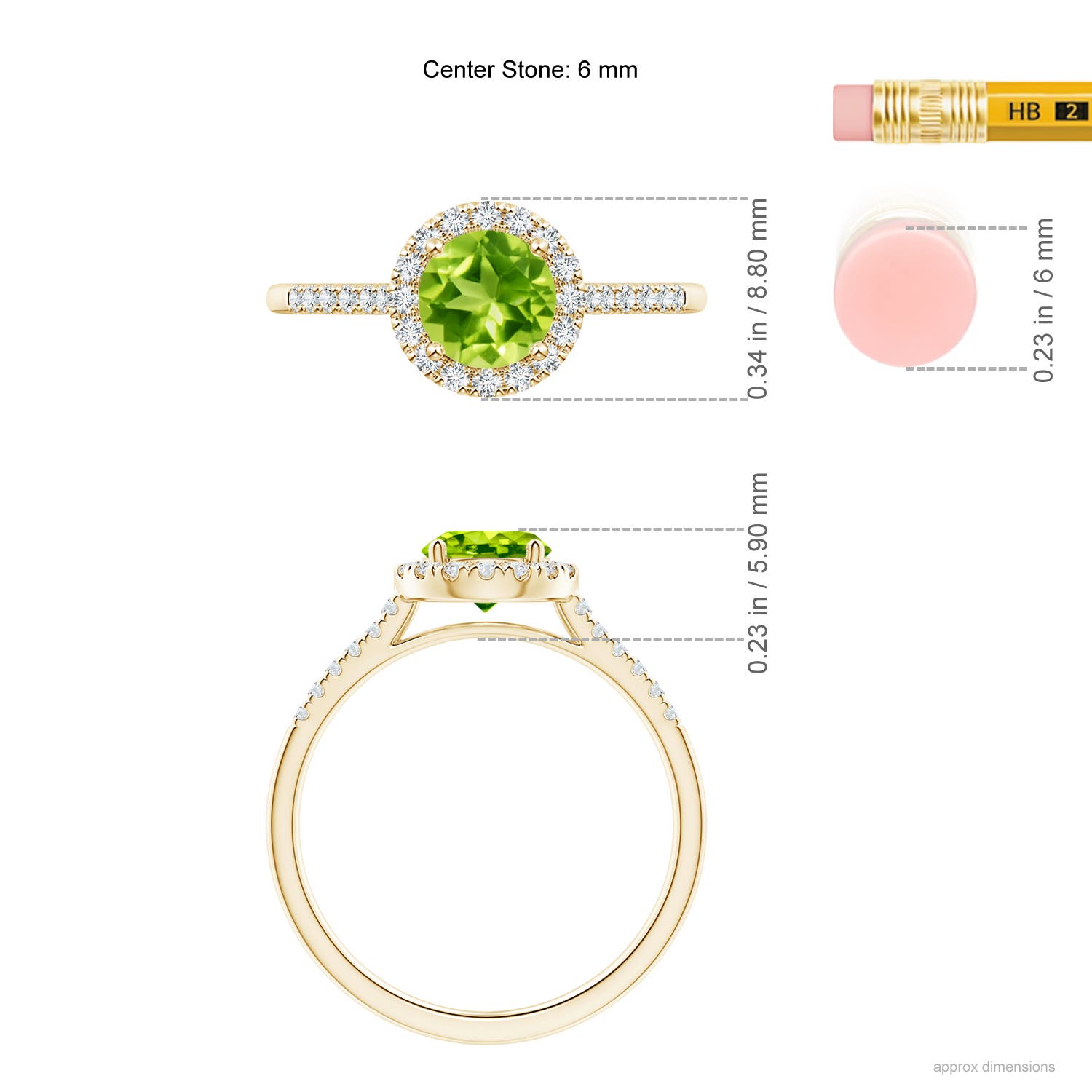 AAA - Peridot / 1.15 CT / 14 KT Yellow Gold