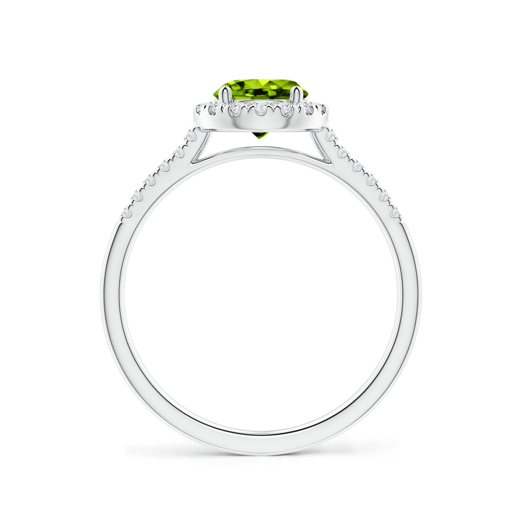 6mm AAAA Round Peridot Halo Ring with Diamond Accents in White Gold - side_1