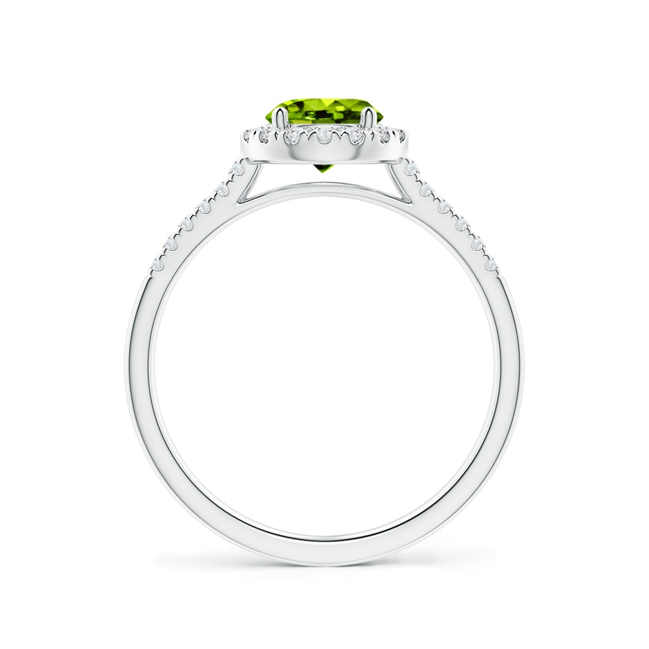 6mm AAAA Round Peridot Halo Ring with Diamond Accents in White Gold side-1