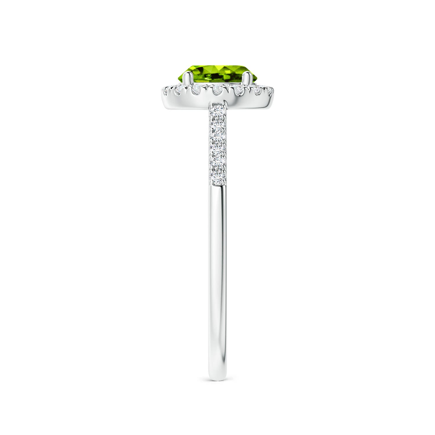 AAAA - Peridot / 1.15 CT / 14 KT White Gold