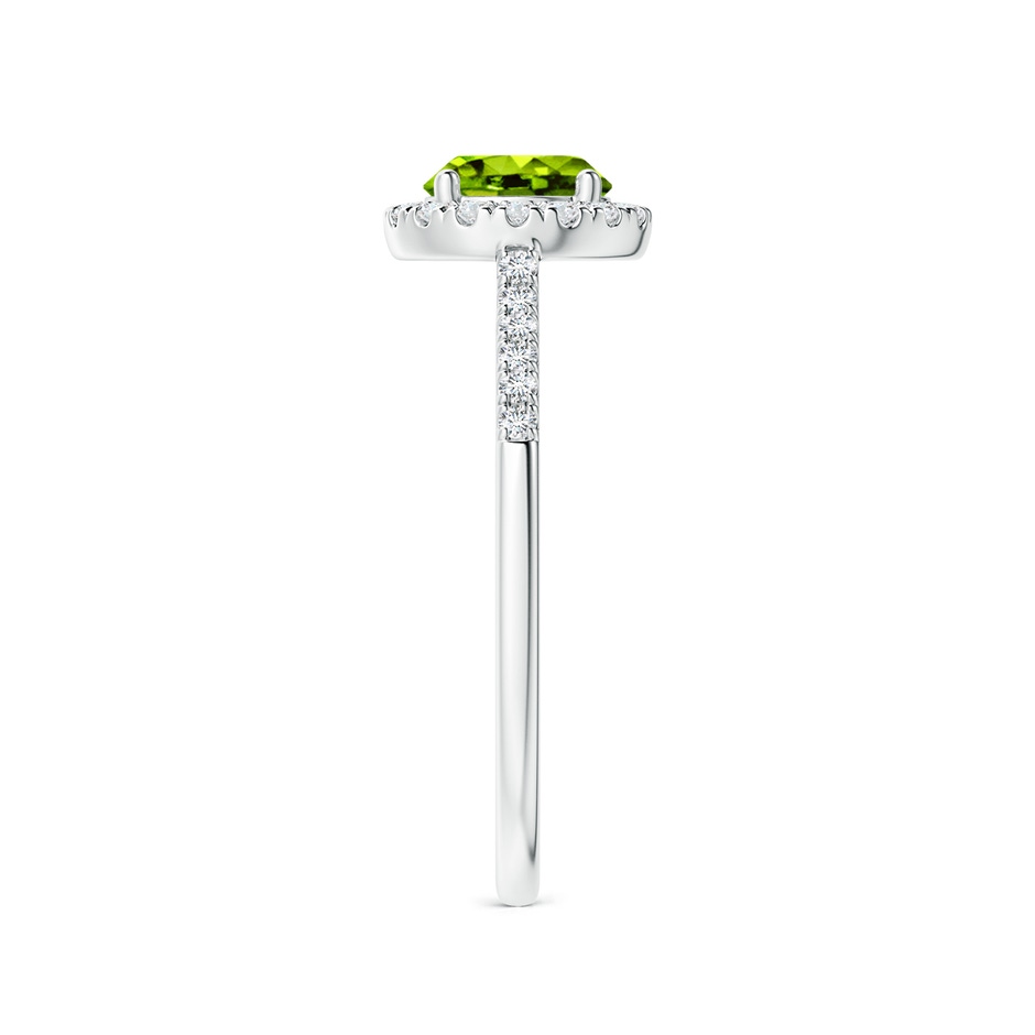 6mm AAAA Round Peridot Halo Ring with Diamond Accents in White Gold side-2