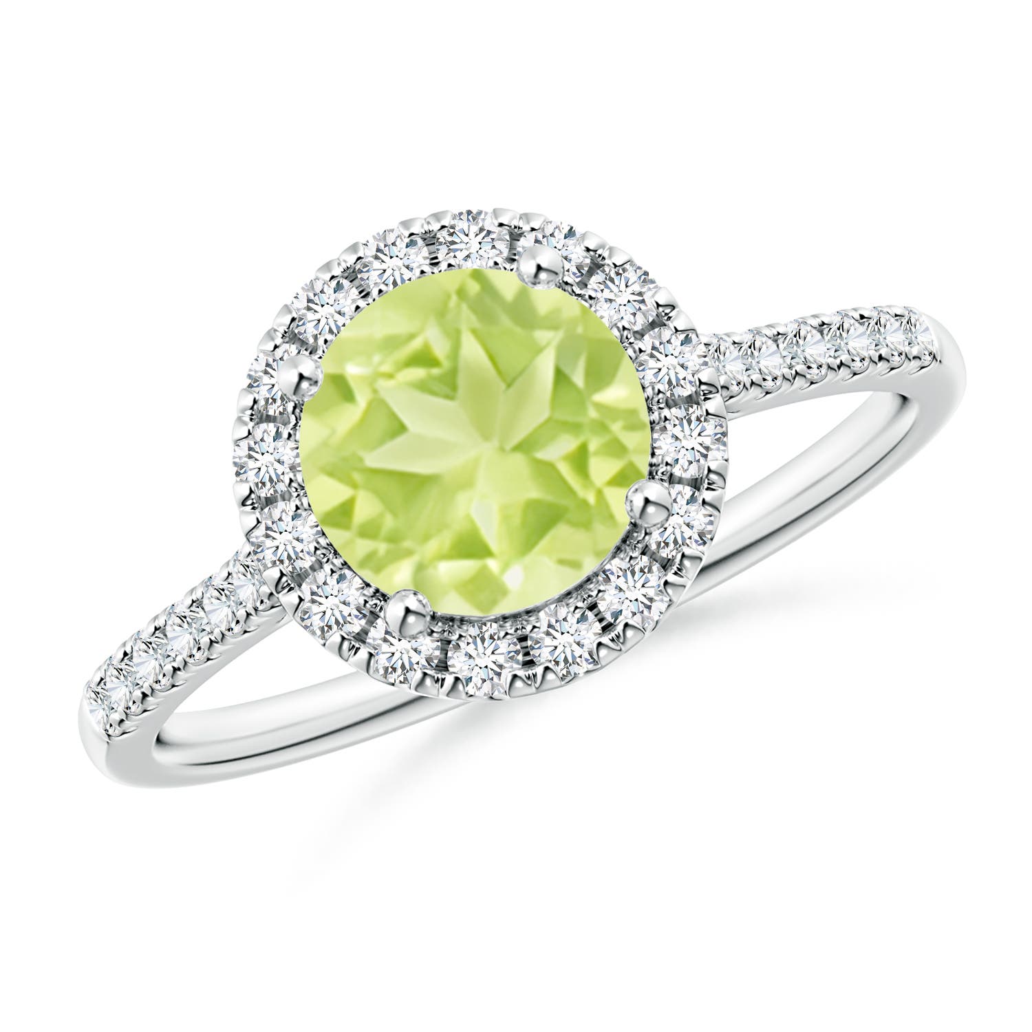 A - Peridot / 1.69 CT / 14 KT White Gold