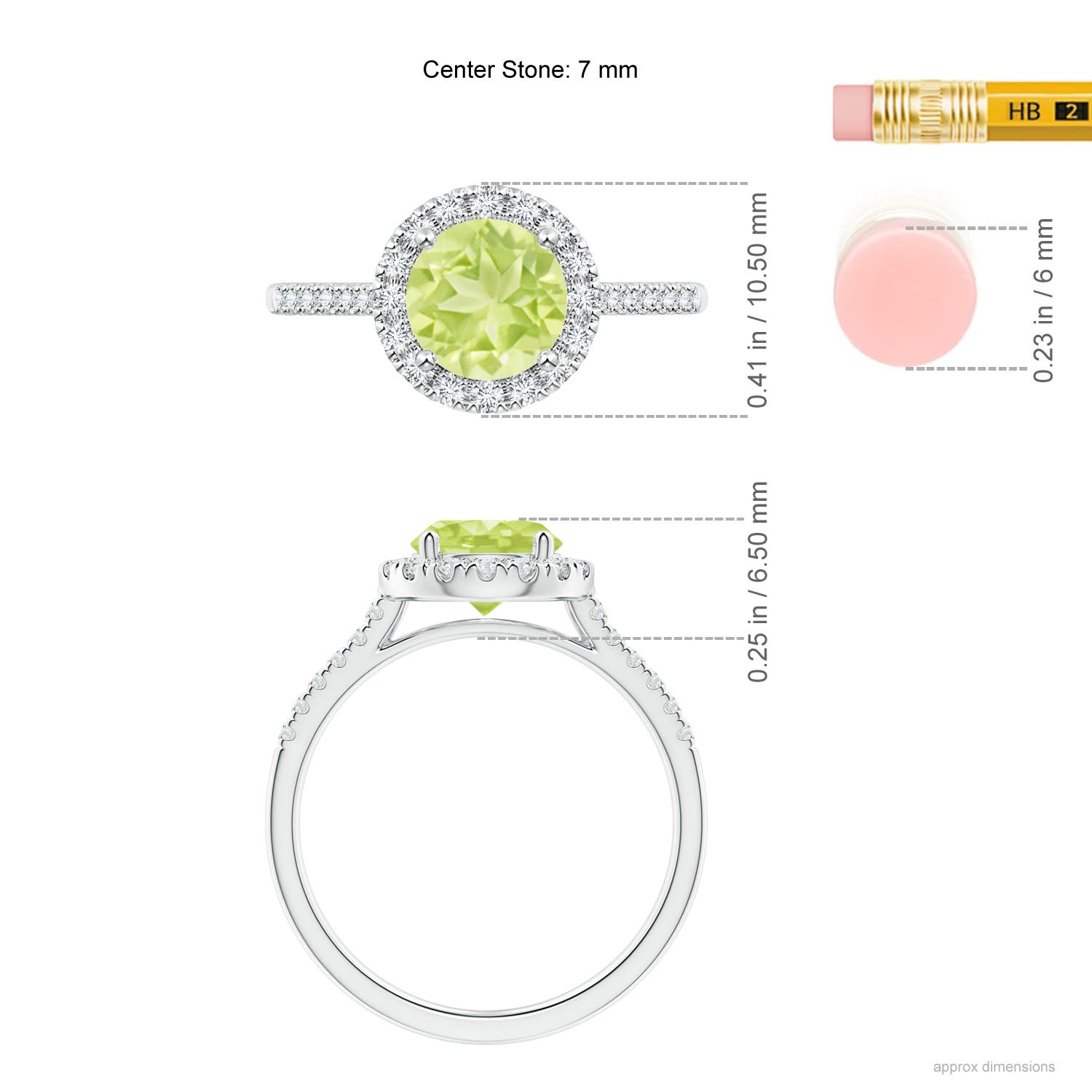 A - Peridot / 1.69 CT / 14 KT White Gold