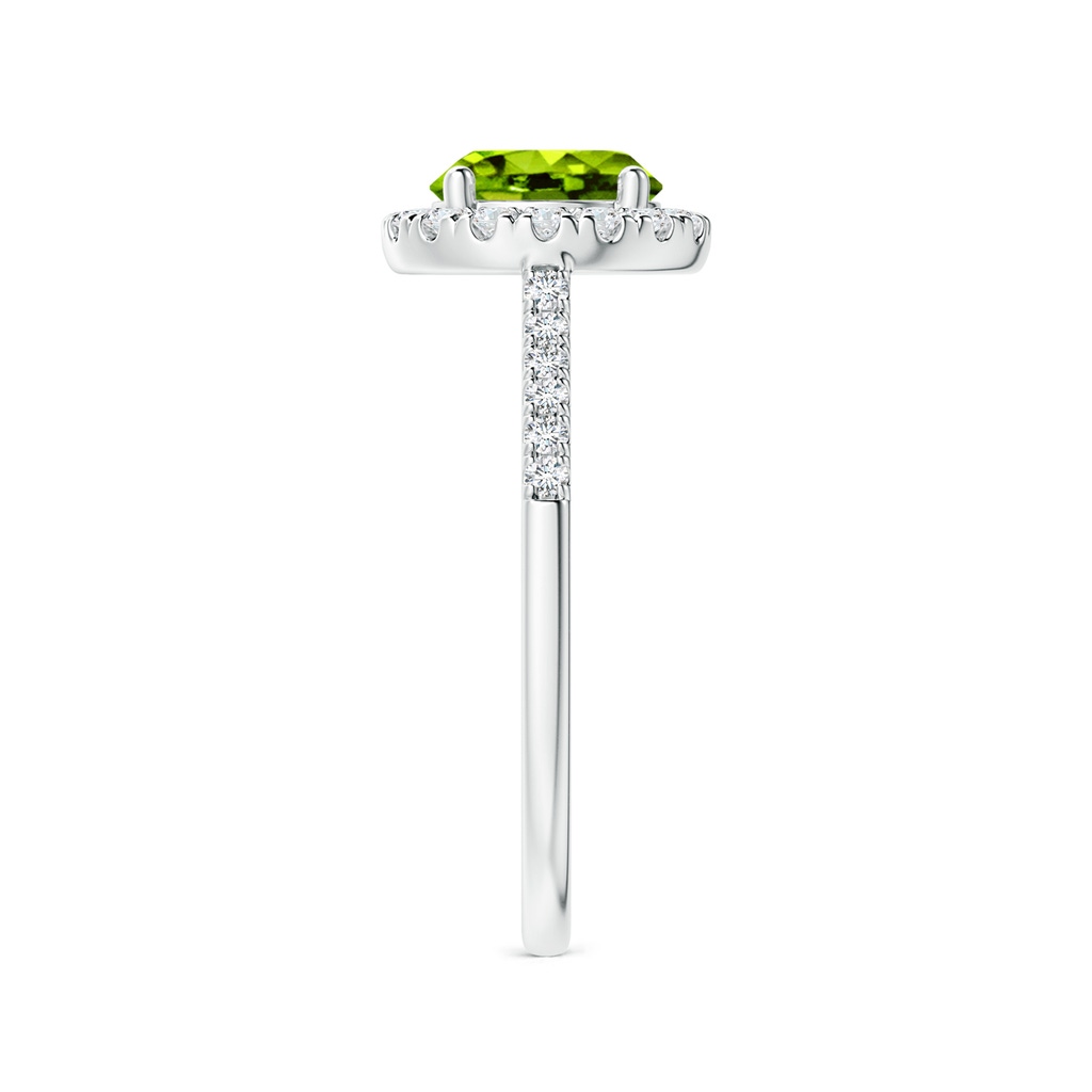 7mm AAAA Round Peridot Halo Ring with Diamond Accents in P950 Platinum Side-2