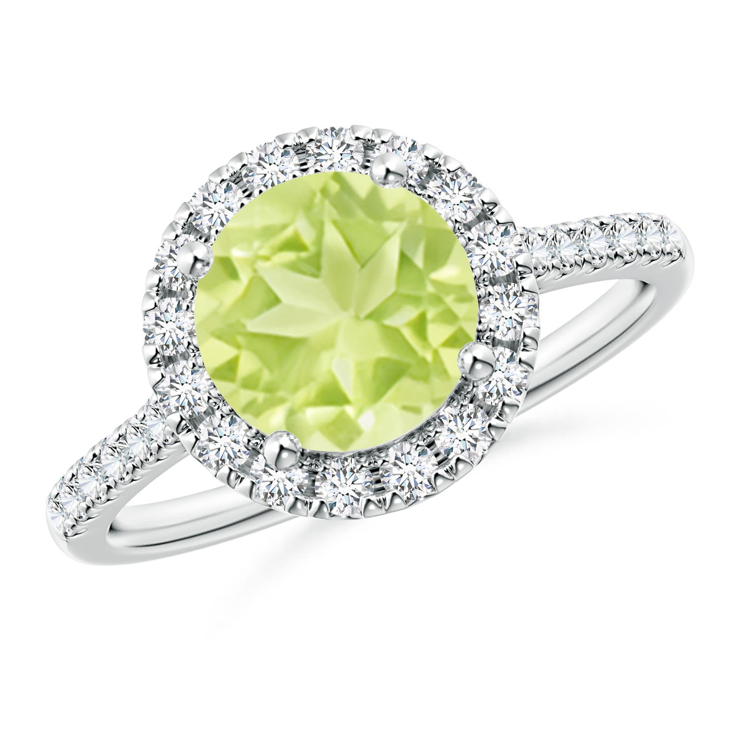 A - Peridot / 2.32 CT / 14 KT White Gold