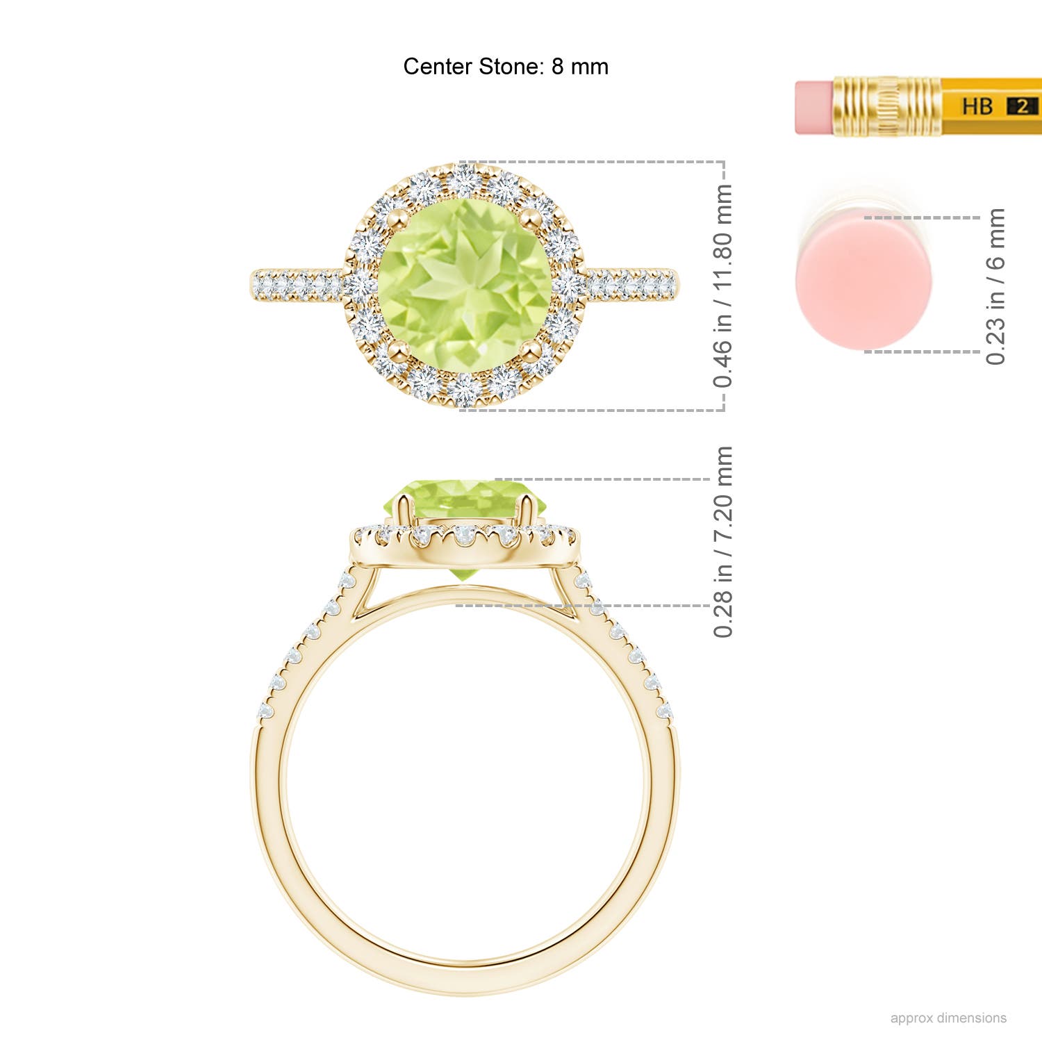 A - Peridot / 2.32 CT / 14 KT Yellow Gold