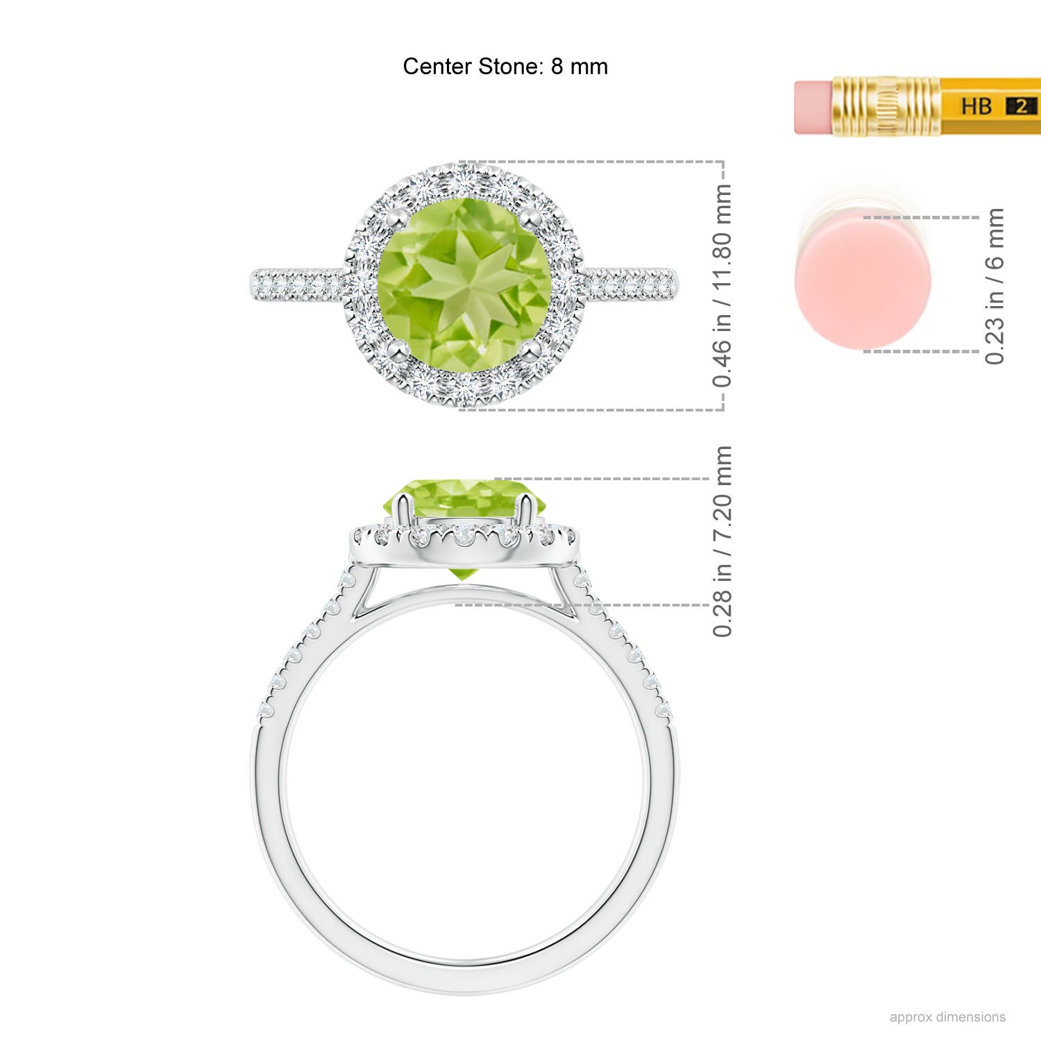 AA - Peridot / 2.32 CT / 14 KT White Gold