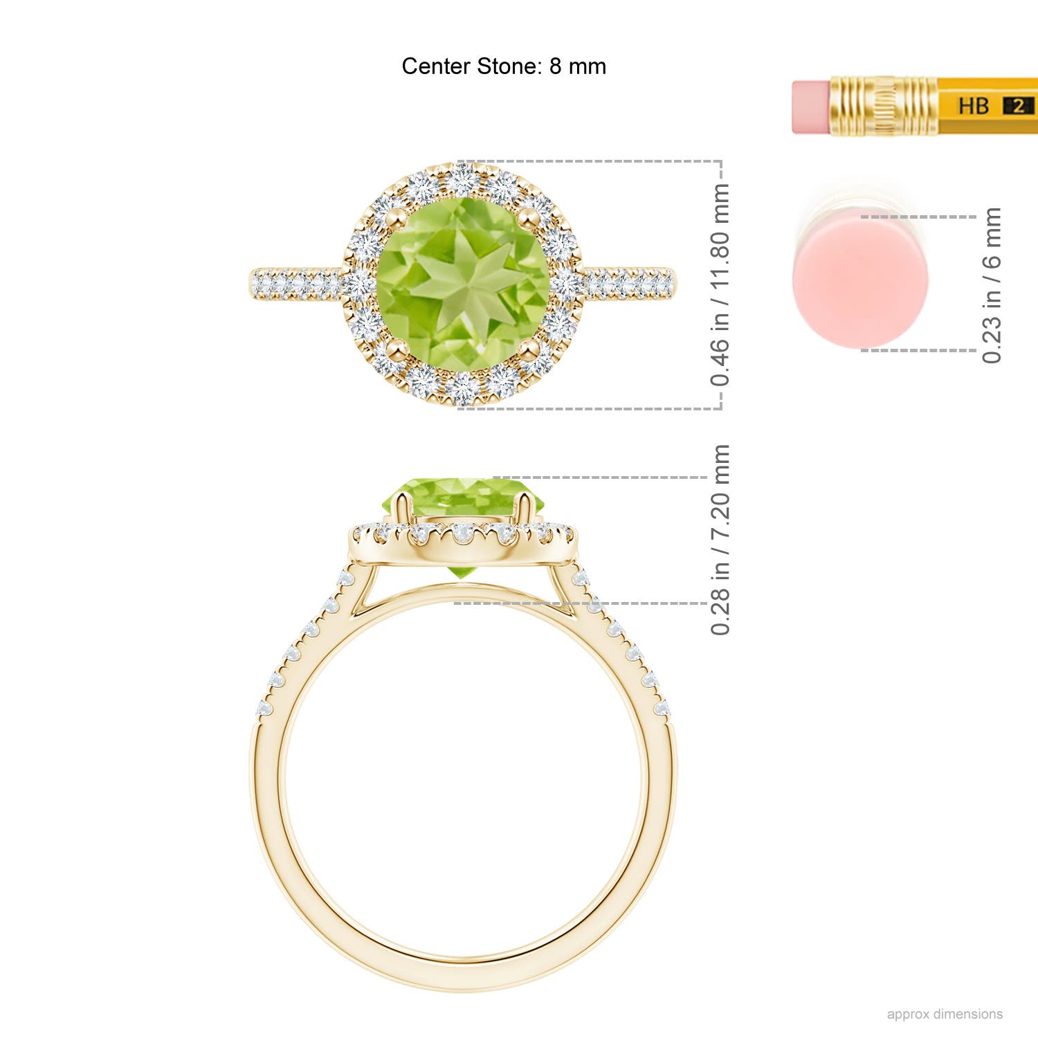 AA - Peridot / 2.32 CT / 14 KT Yellow Gold