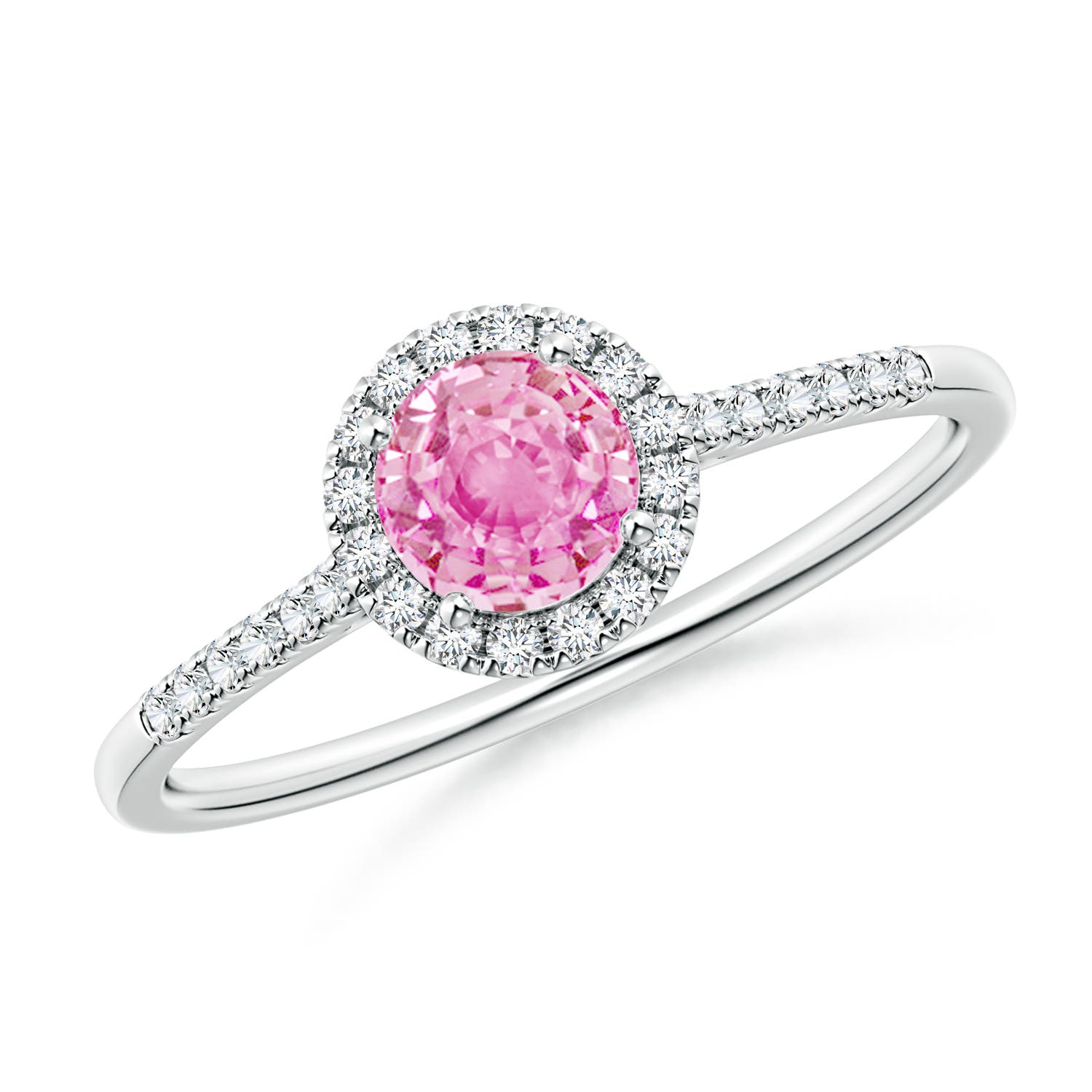 A - Pink Sapphire / 0.75 CT / 14 KT White Gold