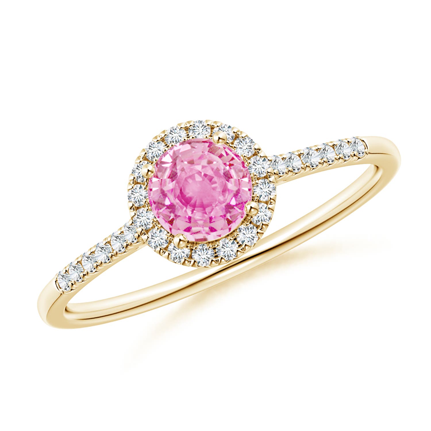 A - Pink Sapphire / 0.75 CT / 14 KT Yellow Gold