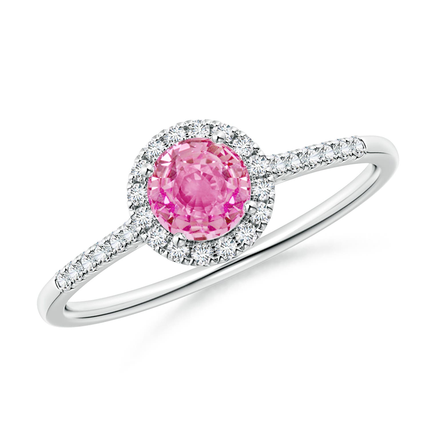 AA - Pink Sapphire / 0.75 CT / 14 KT White Gold