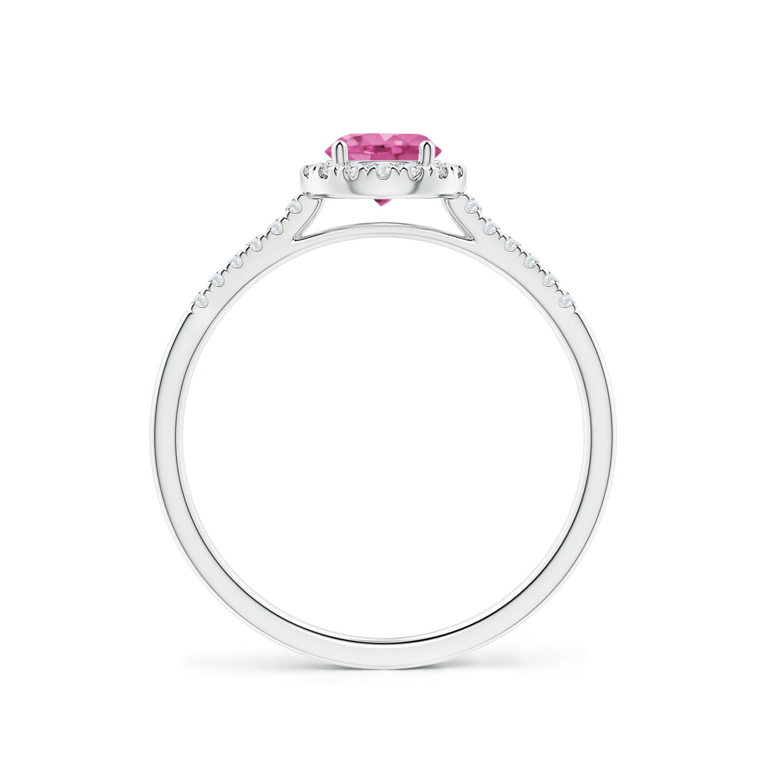 AAA - Pink Sapphire / 0.75 CT / 14 KT White Gold