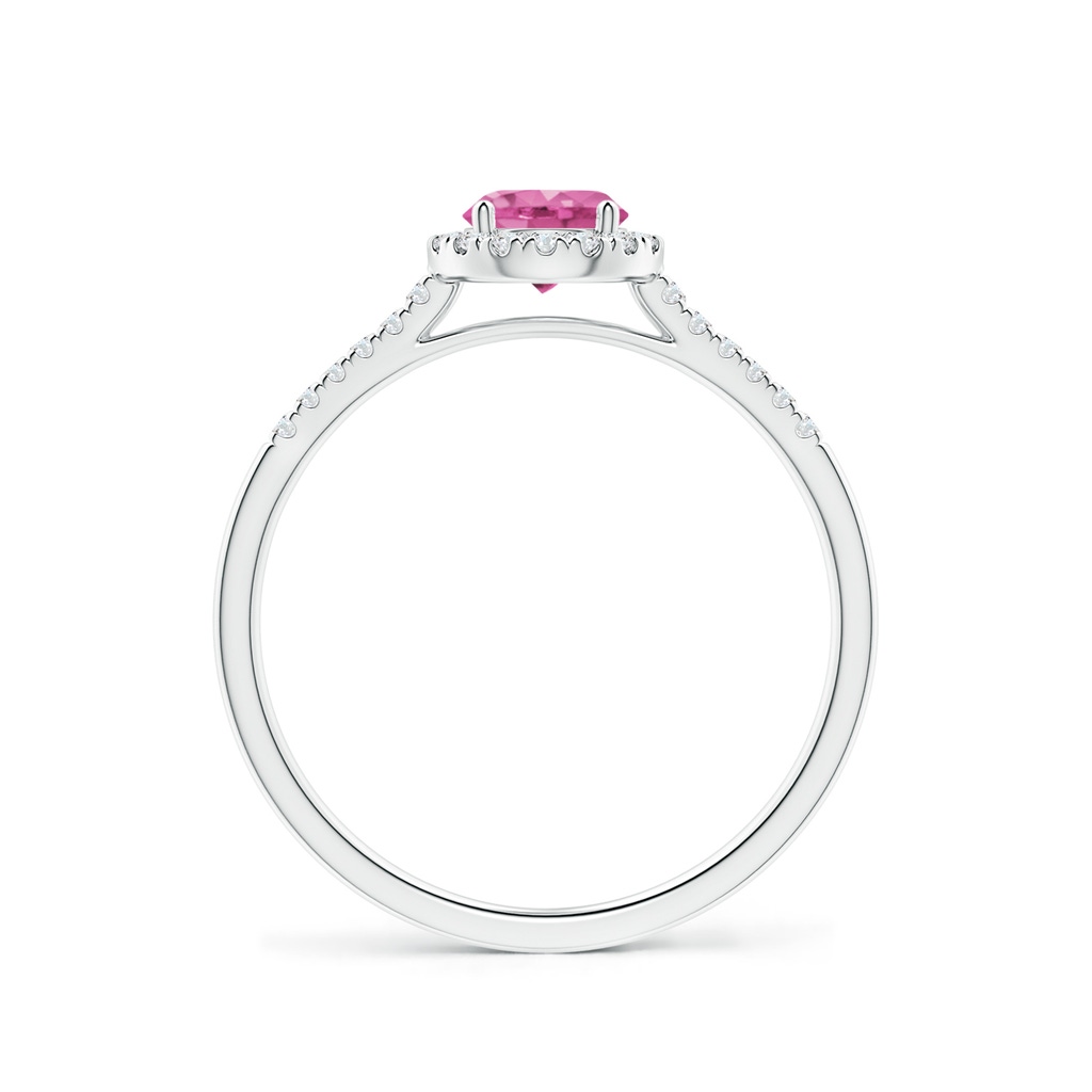5mm AAA Round Pink Sapphire Halo Ring with Diamond Accents in White Gold - side_1