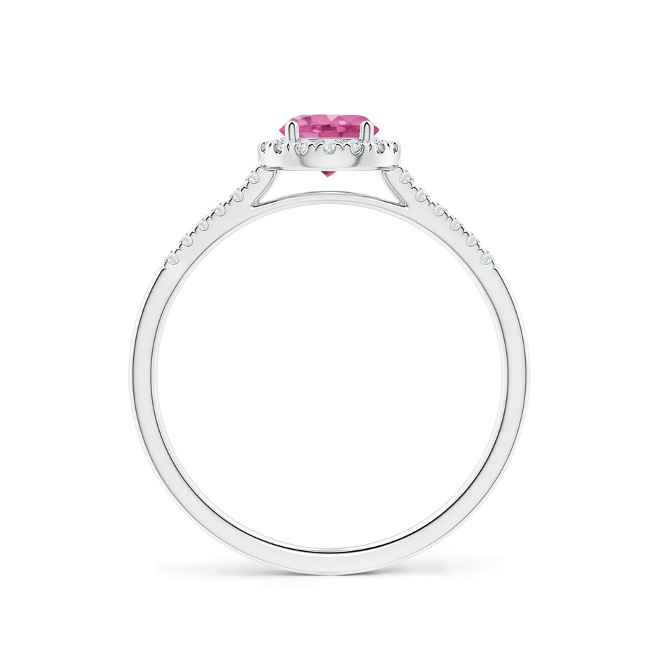 5mm AAA Round Pink Sapphire Halo Ring with Diamond Accents in White Gold side-1