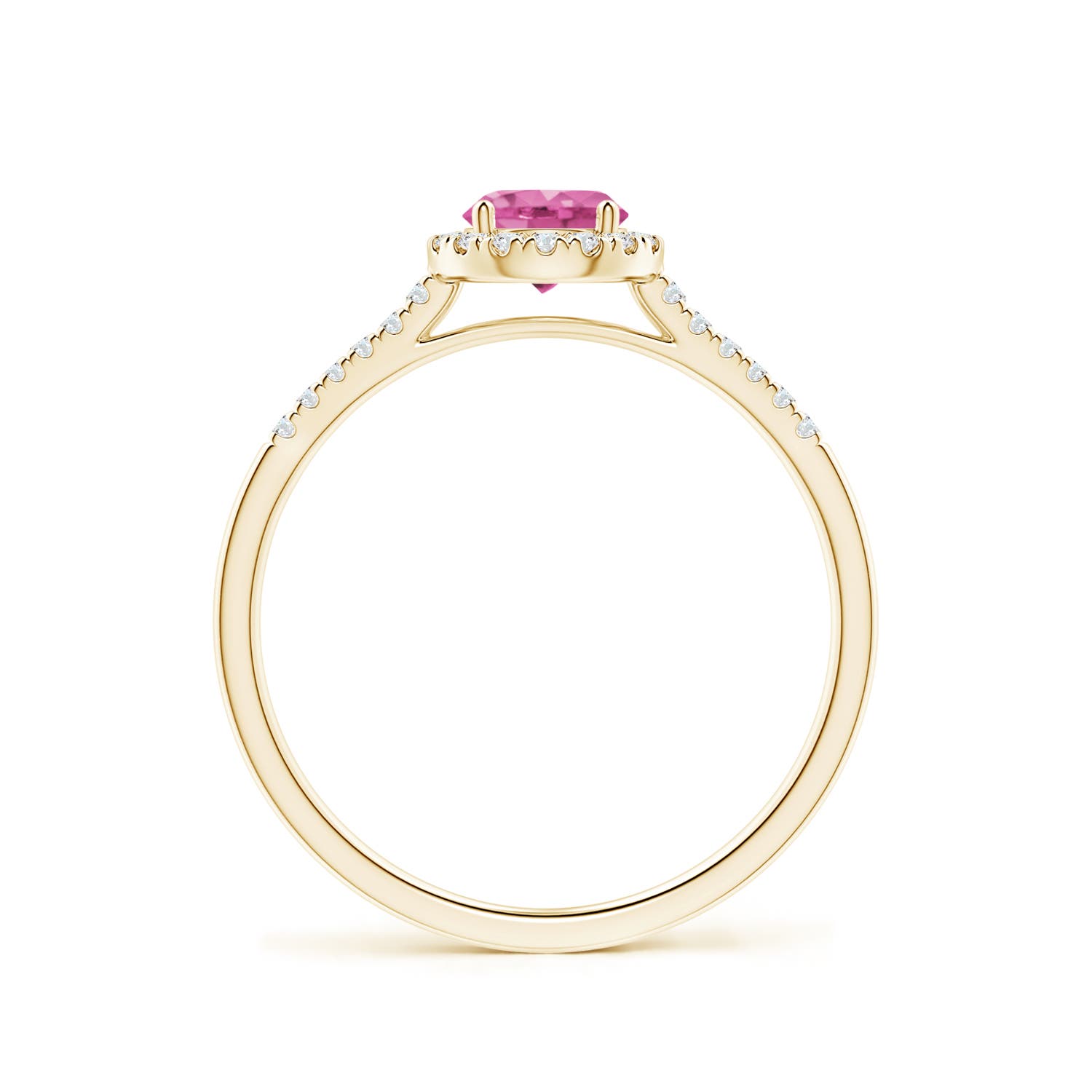 AAA - Pink Sapphire / 0.75 CT / 14 KT Yellow Gold