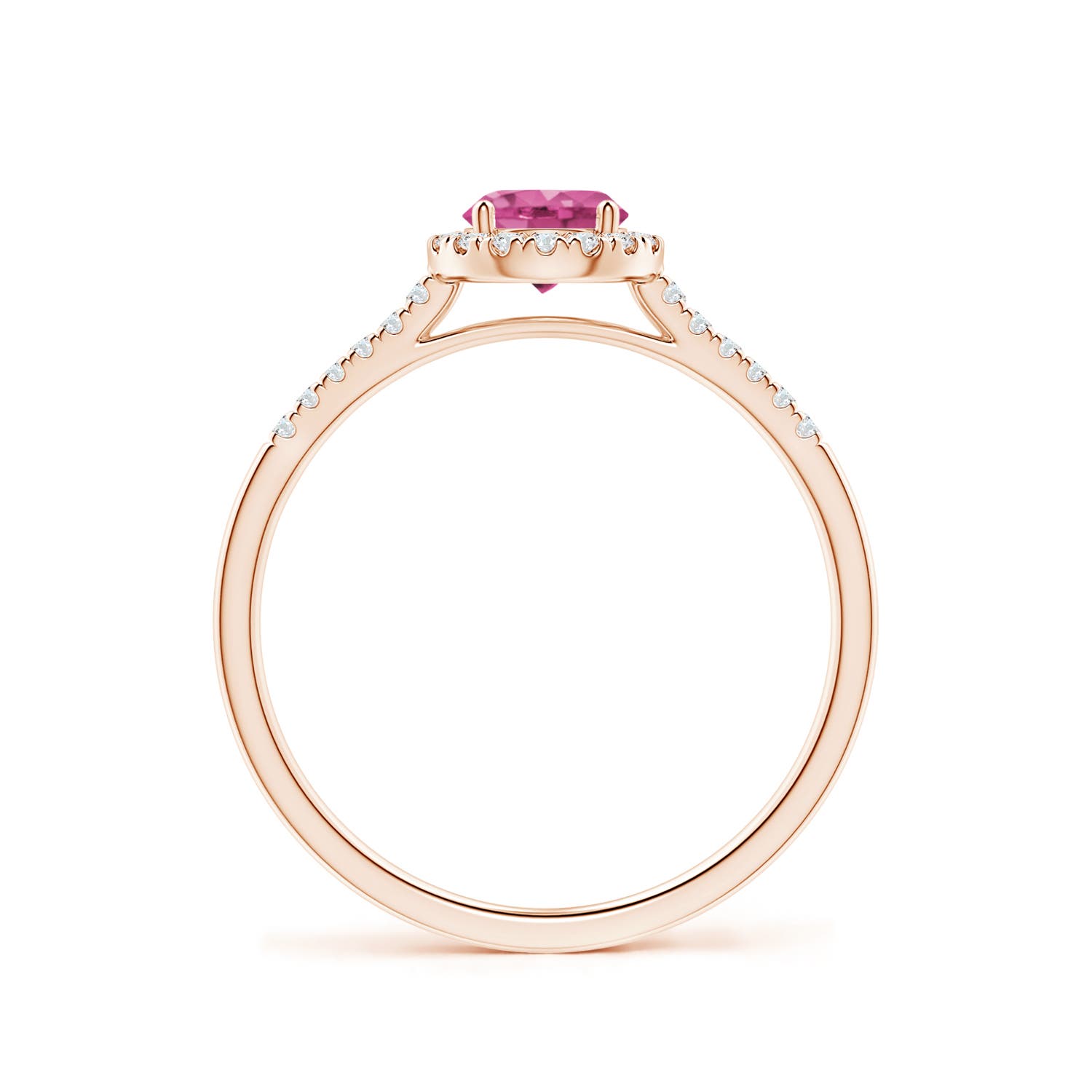 AAAA - Pink Sapphire / 0.75 CT / 14 KT Rose Gold