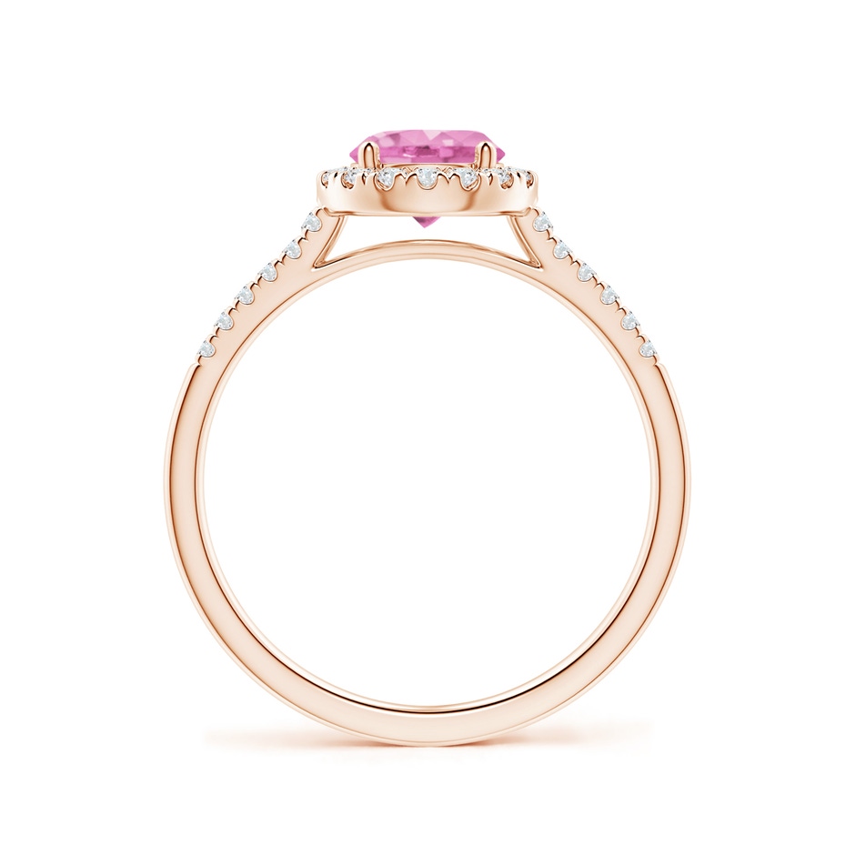 6mm A Round Pink Sapphire Halo Ring with Diamond Accents in Rose Gold side-1