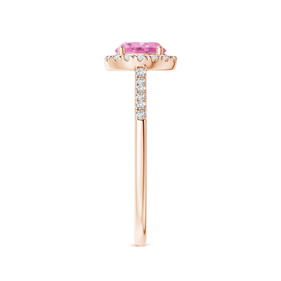 6mm A Round Pink Sapphire Halo Ring with Diamond Accents in Rose Gold side-2