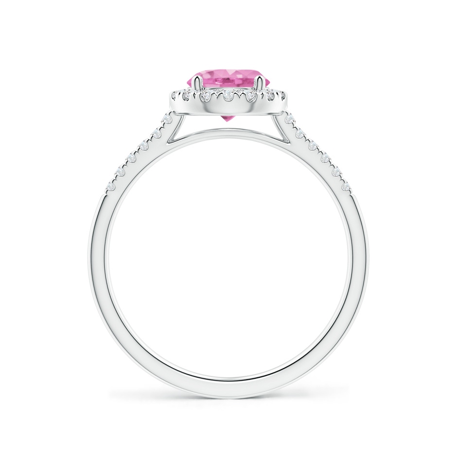 6mm A Round Pink Sapphire Halo Ring with Diamond Accents in White Gold side-1