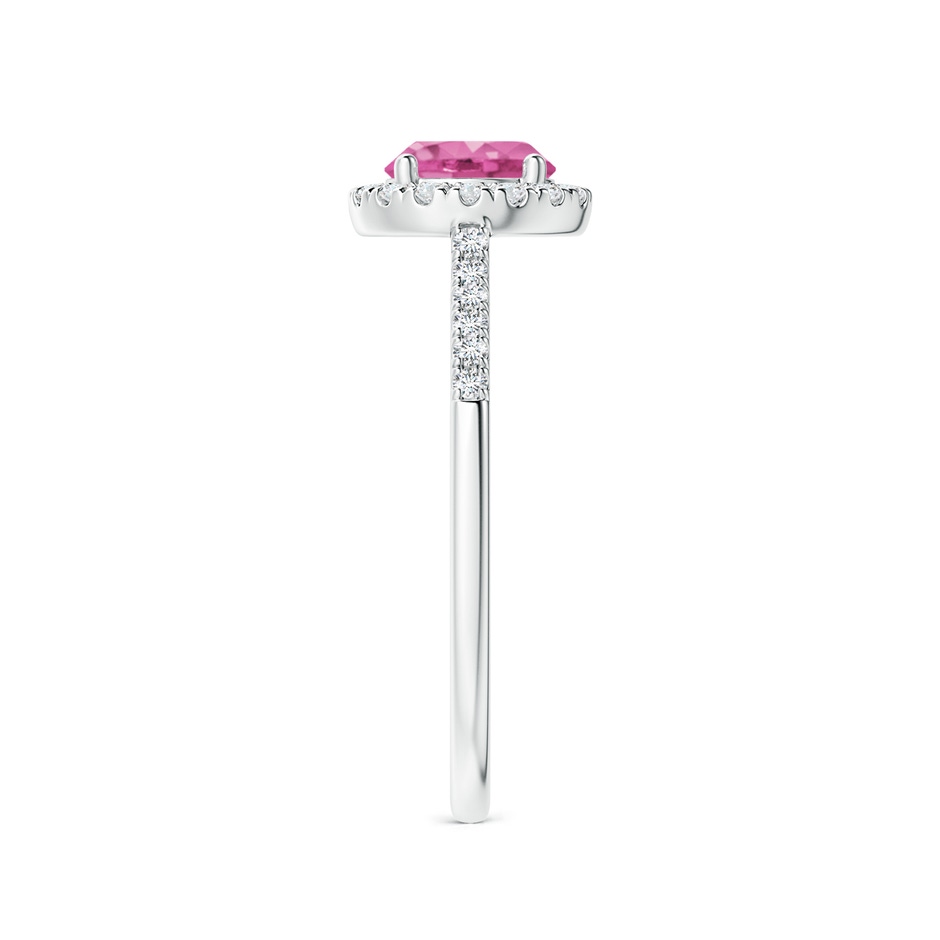 6mm AAA Round Pink Sapphire Halo Ring with Diamond Accents in White Gold side-2