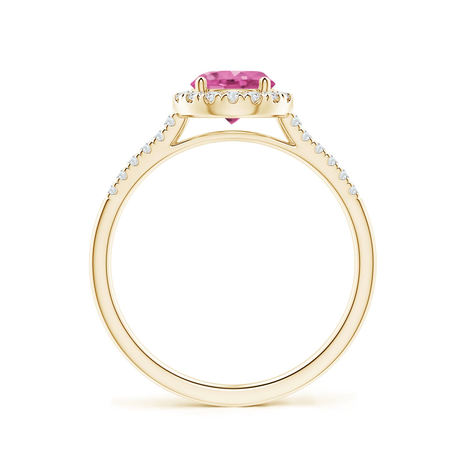 AAA - Pink Sapphire / 1.2 CT / 14 KT Yellow Gold