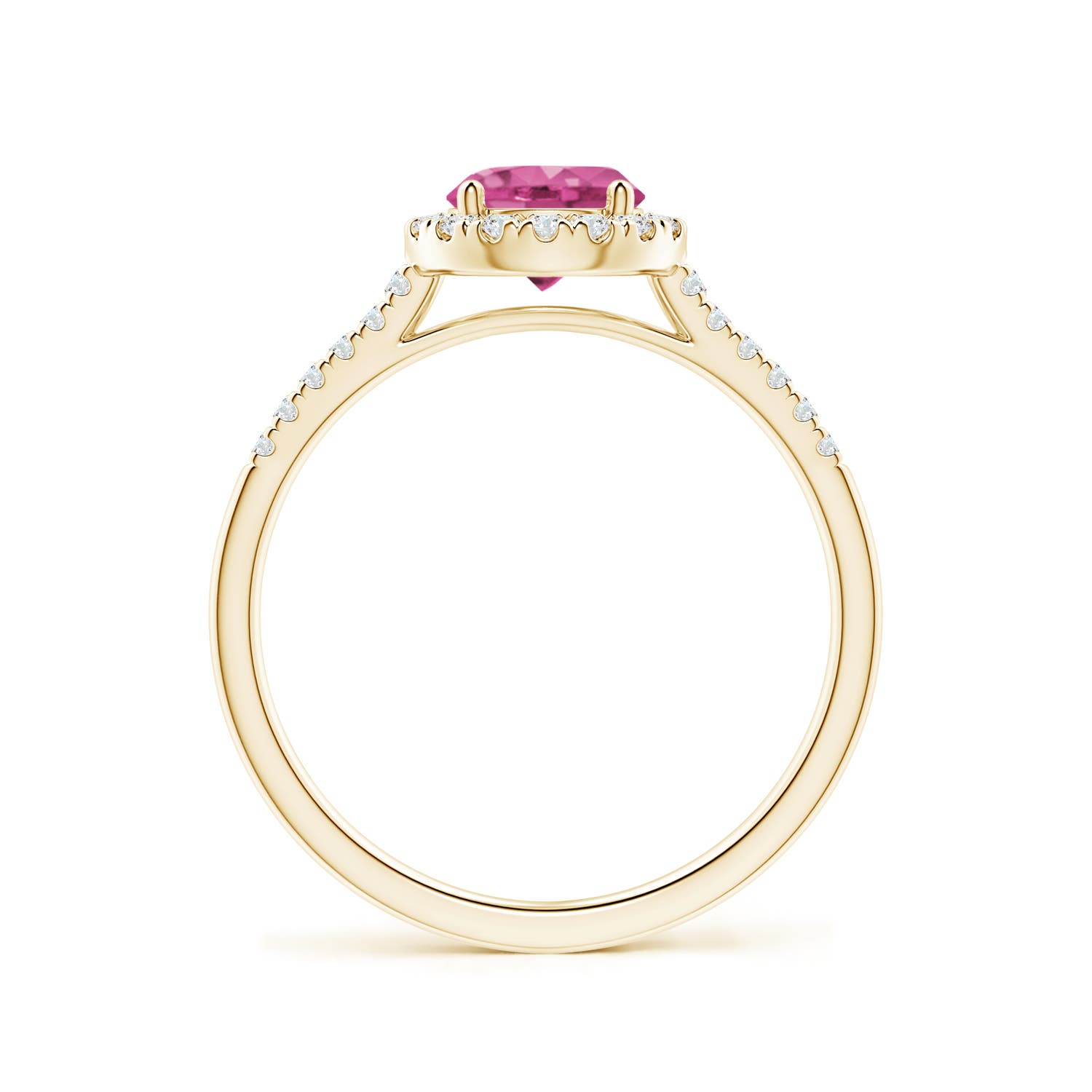 AAAA - Pink Sapphire / 1.2 CT / 14 KT Yellow Gold