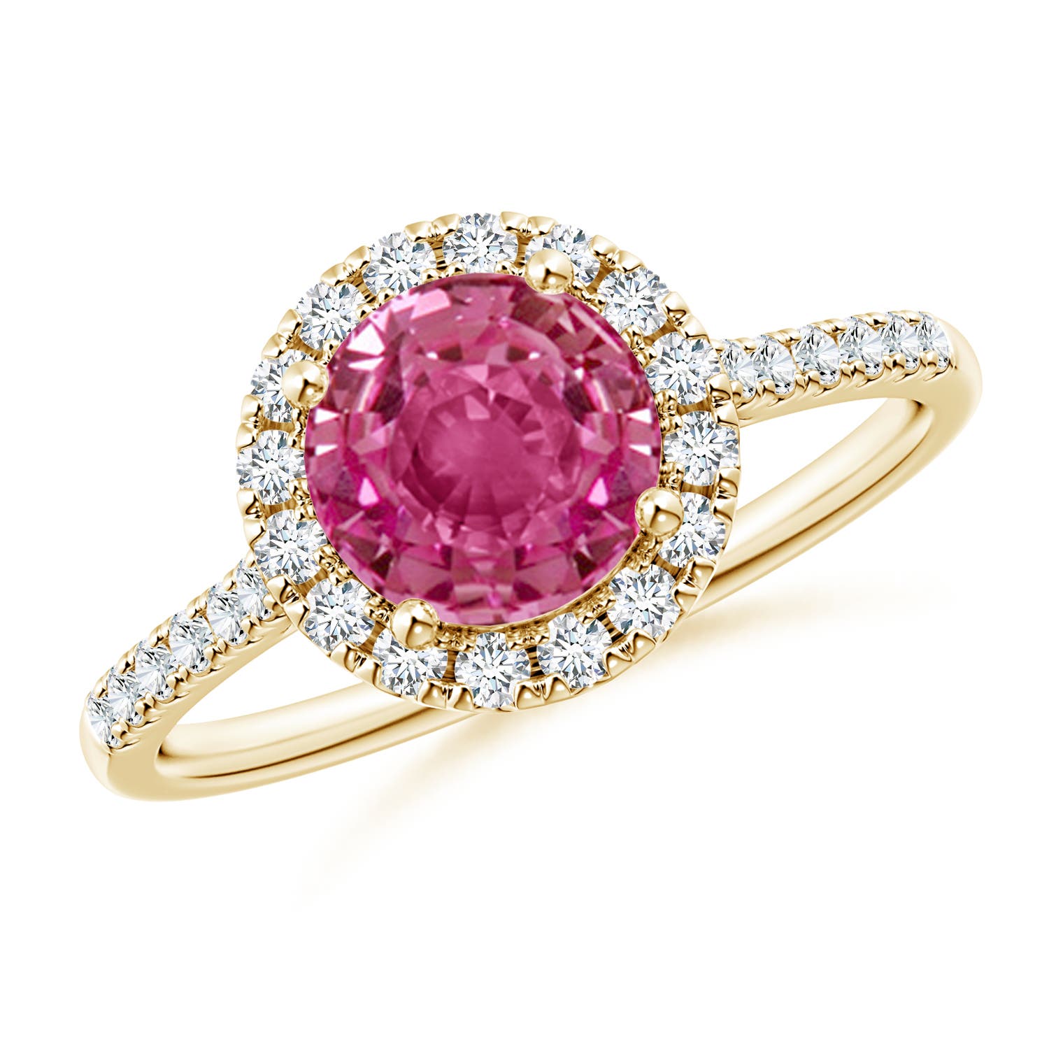 AAAA - Pink Sapphire / 1.89 CT / 14 KT Yellow Gold