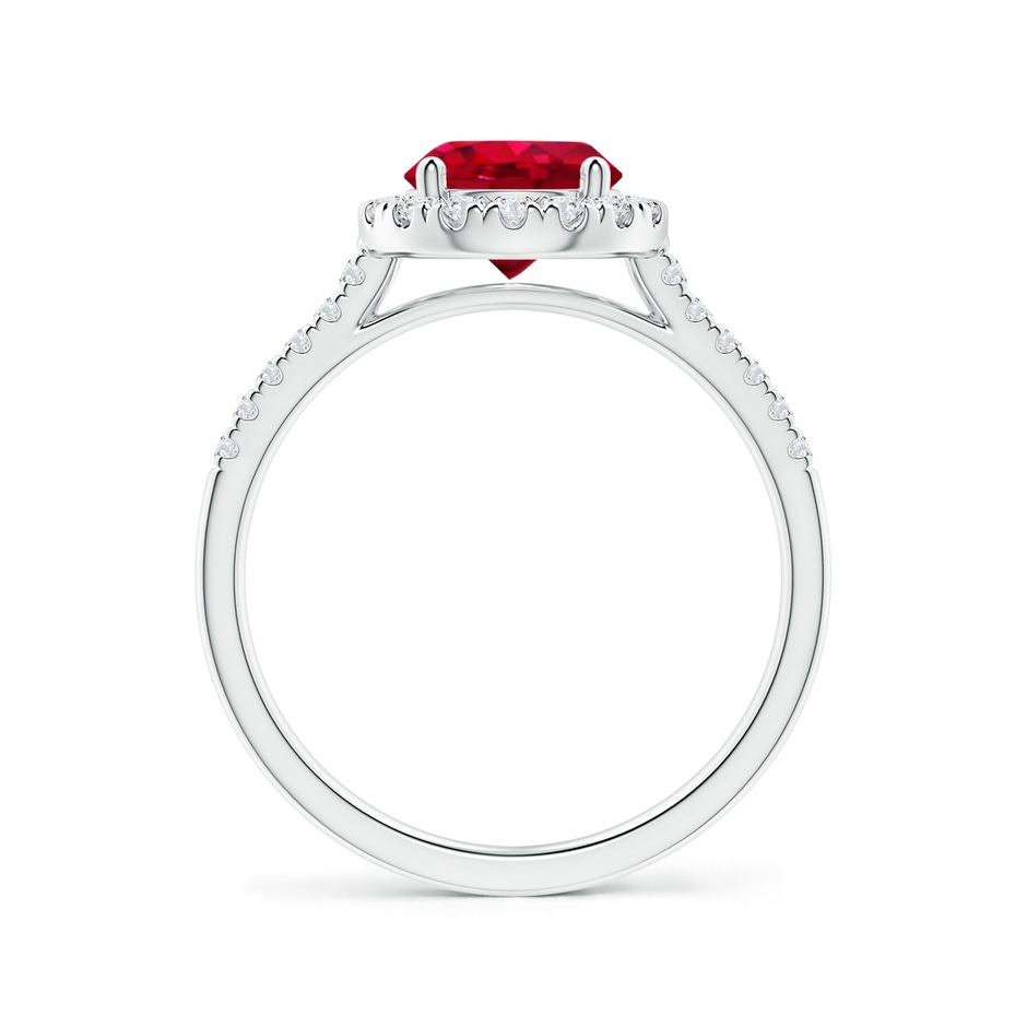 7mm AAA Round Ruby Halo Ring with Diamond Accents in White Gold side-1