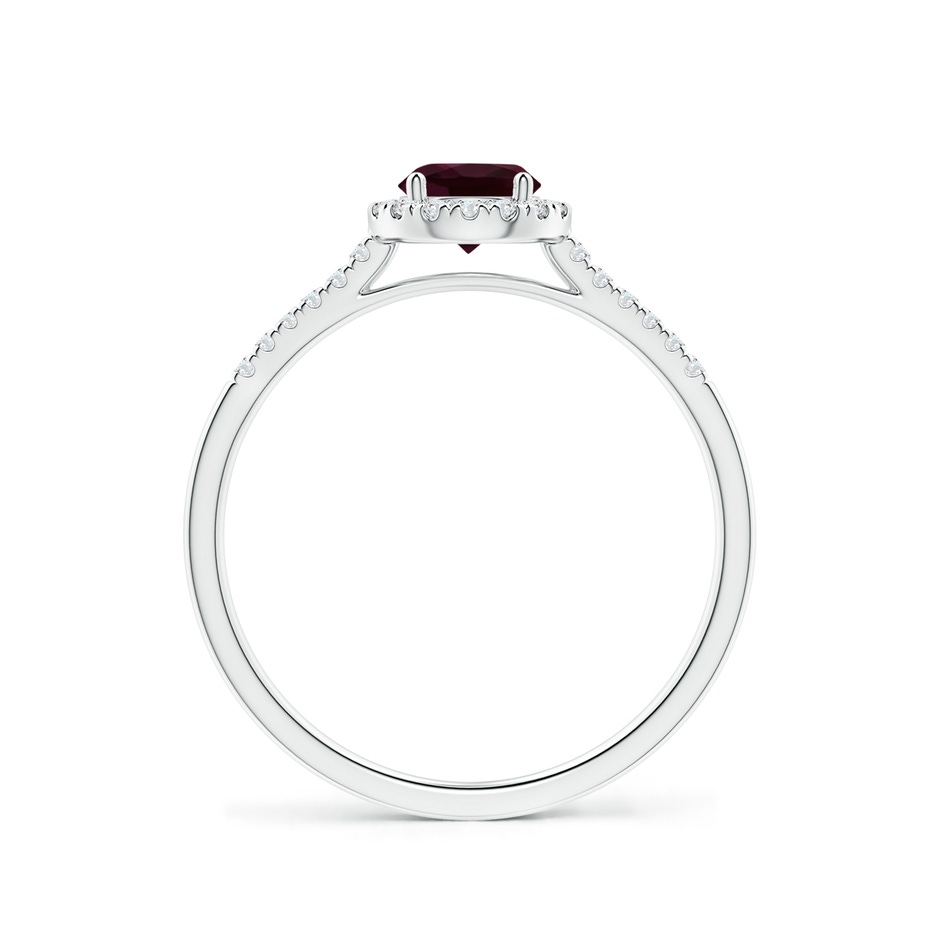 5mm A Round Rhodolite Halo Ring with Diamond Accents in P950 Platinum side-1